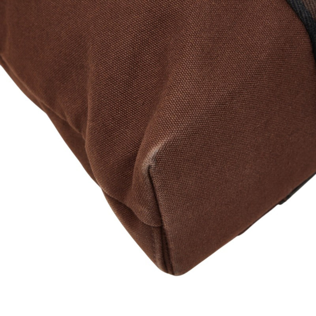 Hermes Brown Canvas Handbag Tote Bag (Pre-Owned)