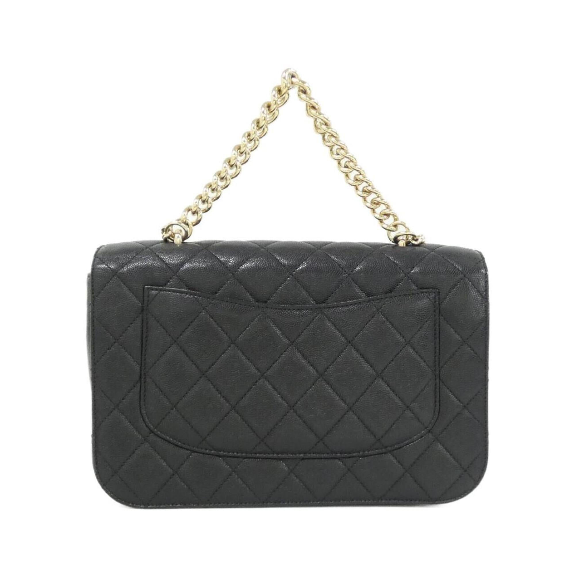 Chanel Black Grained Calfskin Shoulder Bag (Pre-Owned)