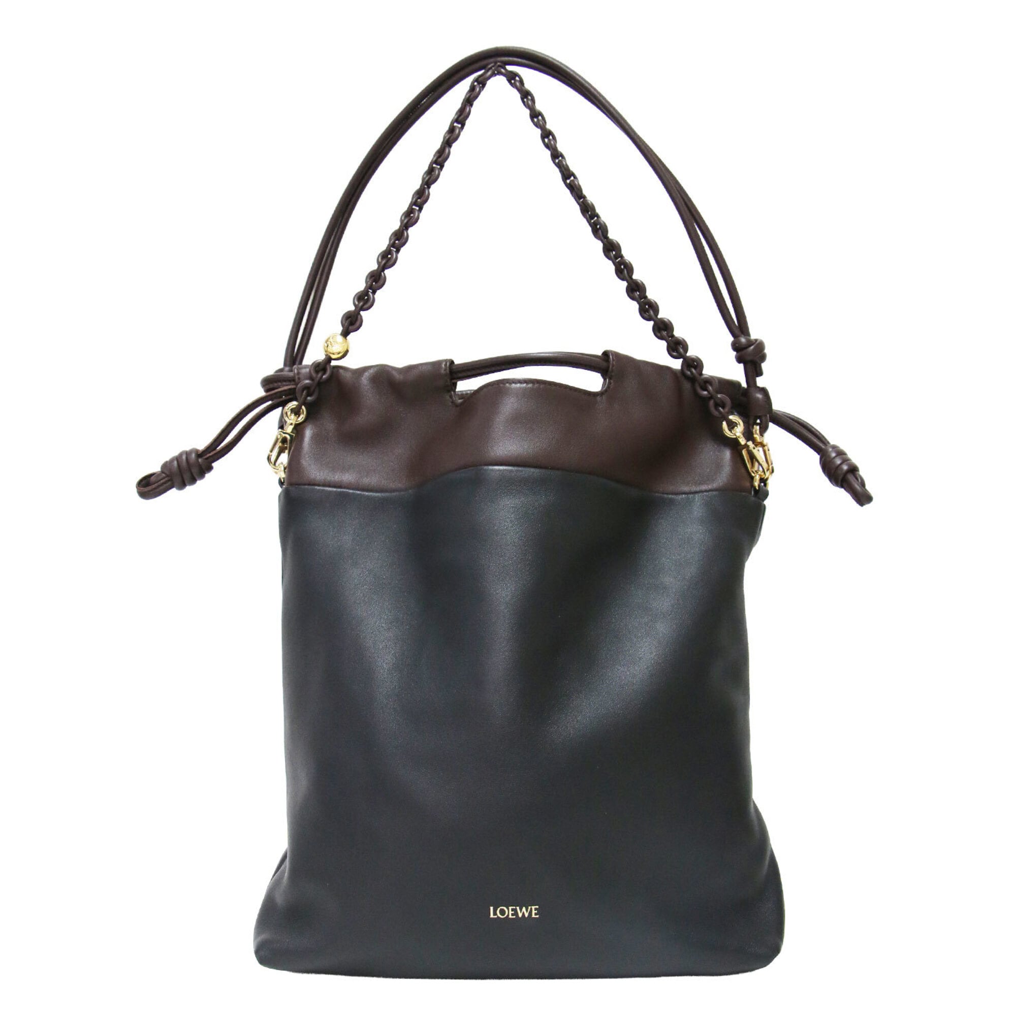 Loewe Black Brown Leather Shoulder Bag (Pre-Owned)