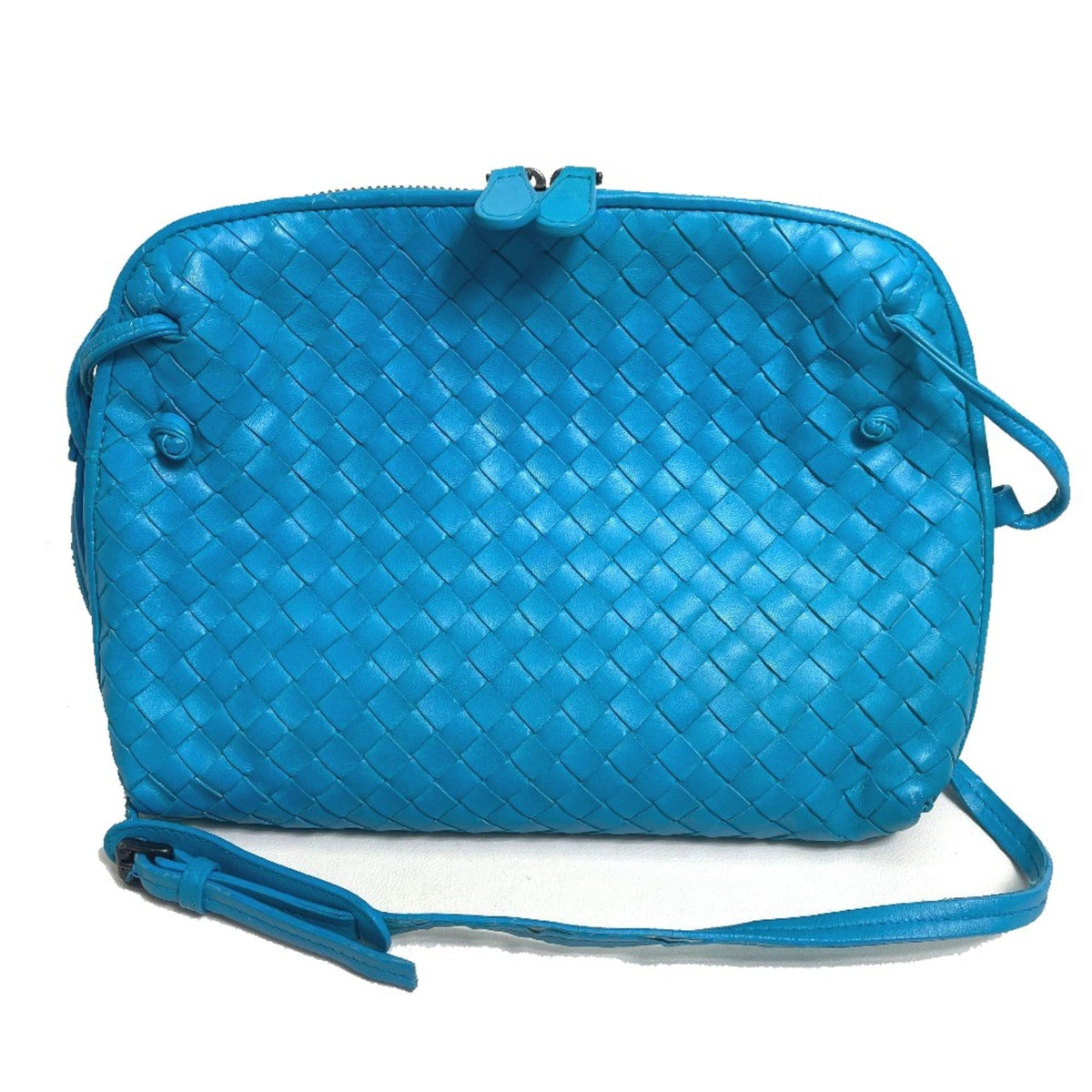 Bottega Veneta Blue Leather Shoulder Bag (Pre-Owned)
