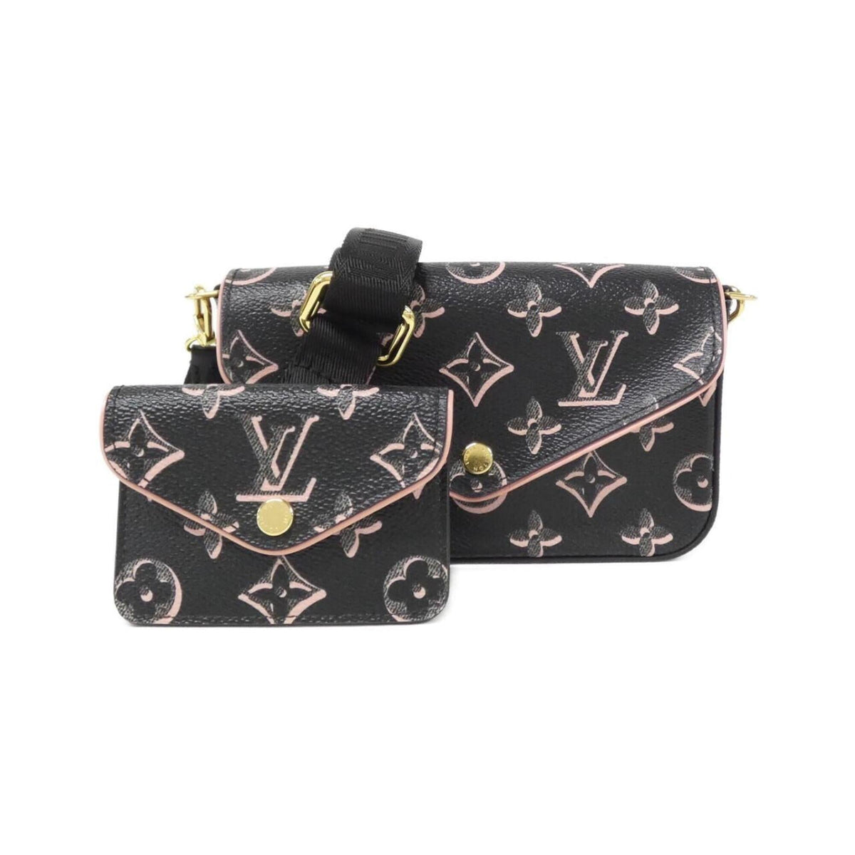 Louis Vuitton Black Coated Canvas Pochette Pouch Shoulder Bag (Pre-Owned)