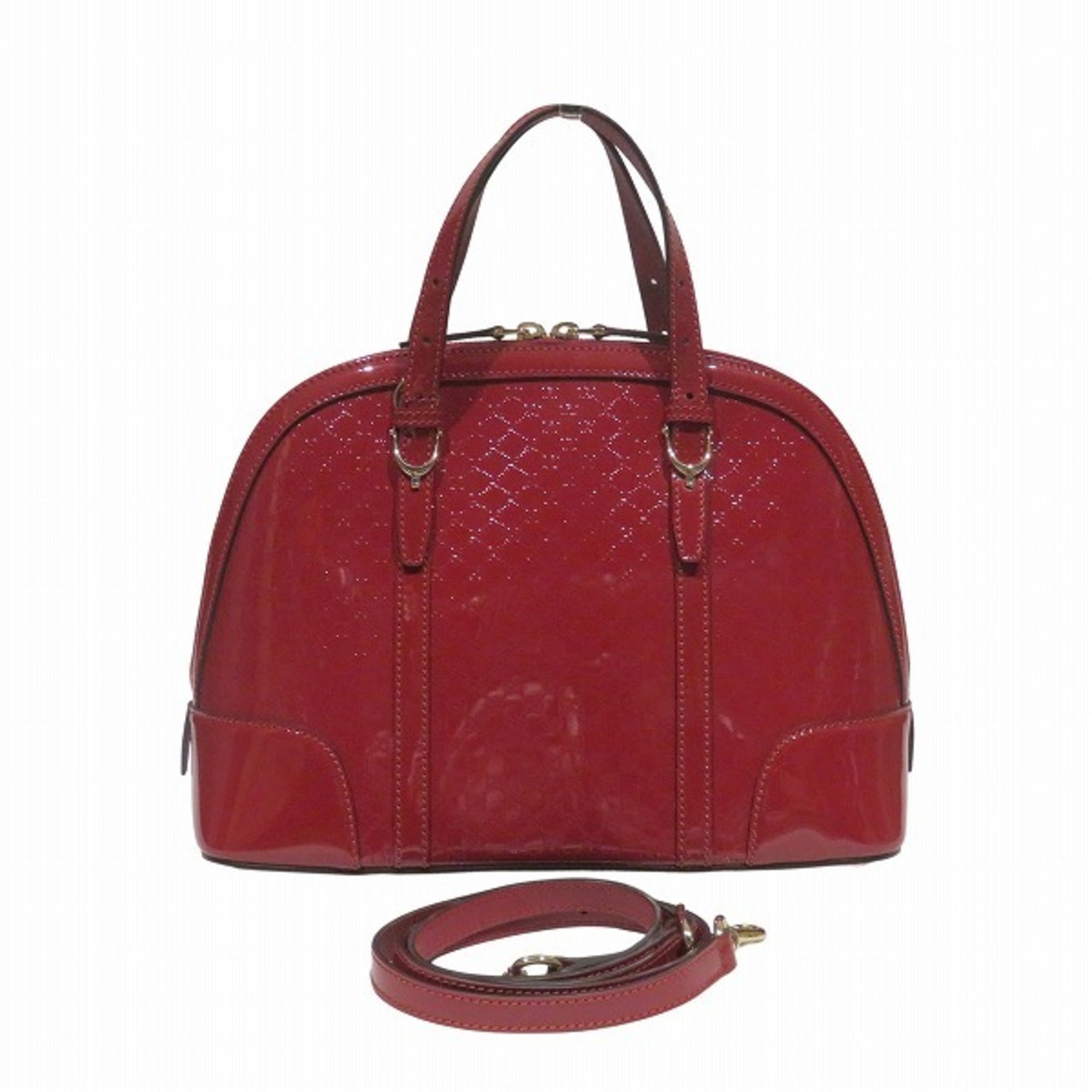 Gucci Red Color Patent Leather Handbag Shoulder Bag (Pre-Owned)