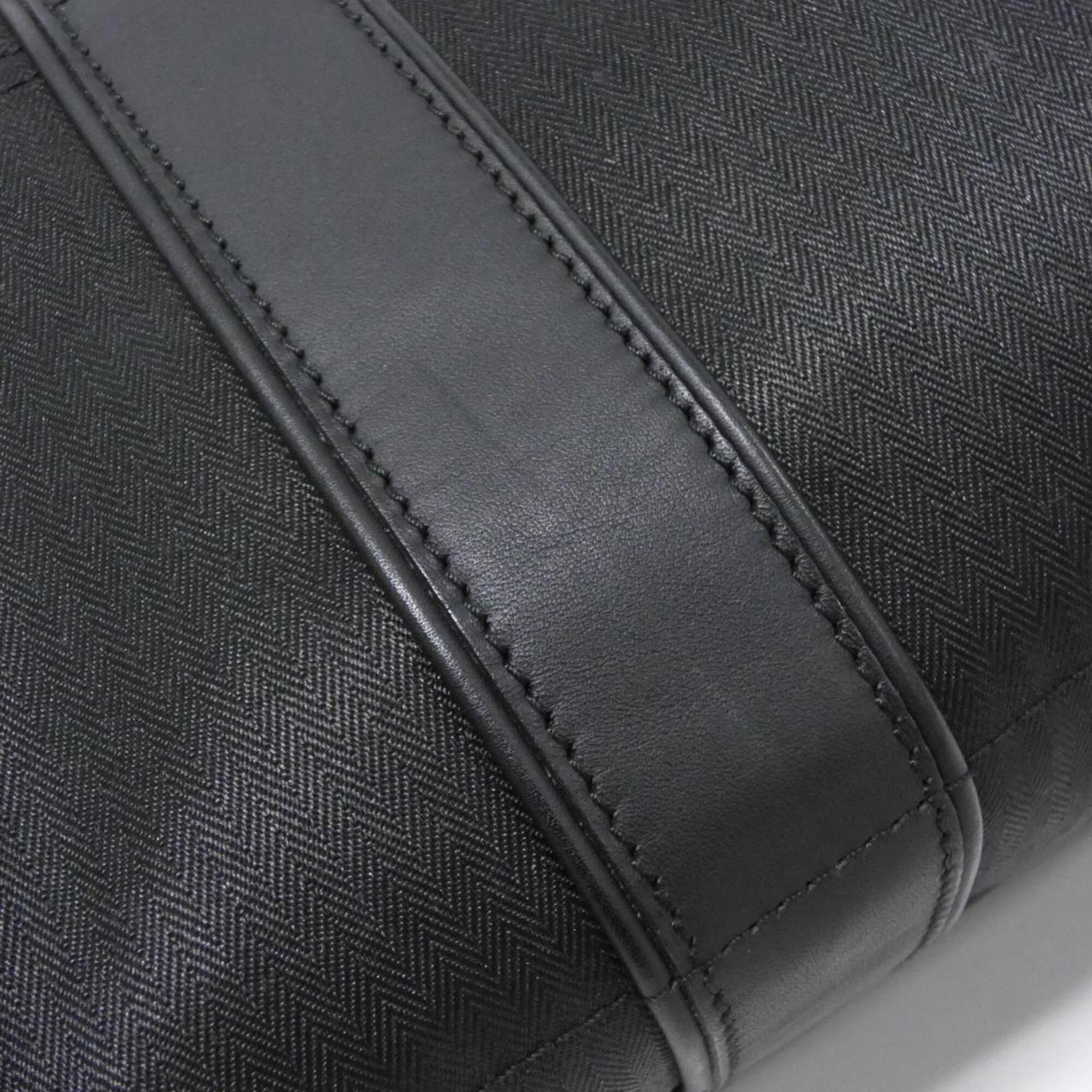 Hermes Black Toile Chevron Handbag (Pre-Owned)