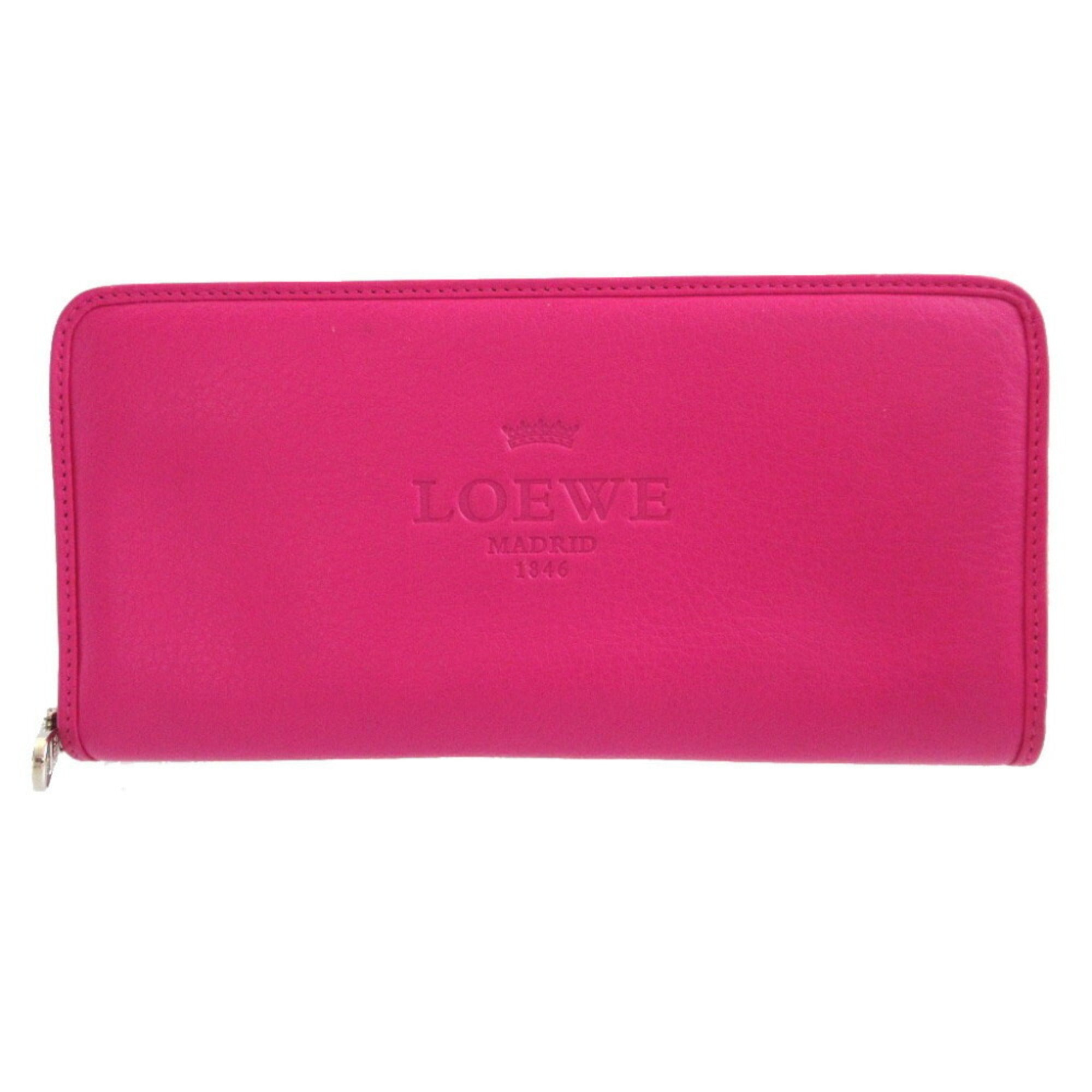 Loewe Pink Leather Long Wallet (Bi-Fold) (Pre-Owned)