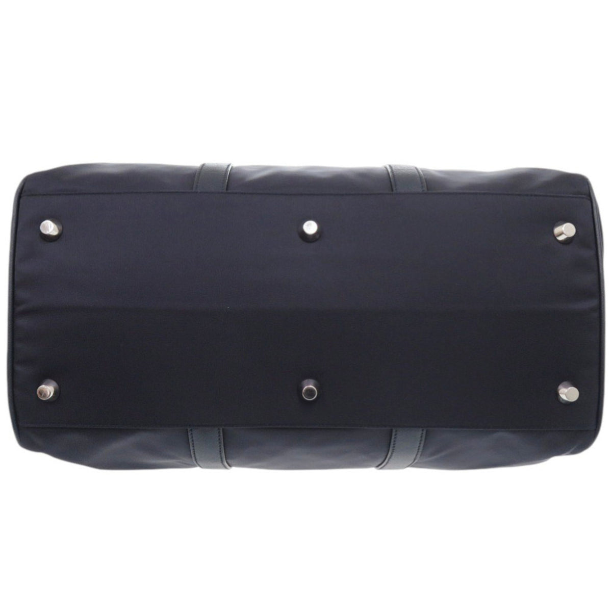 Prada Navy Nylon Leather Boston Bag (Pre-Owned)