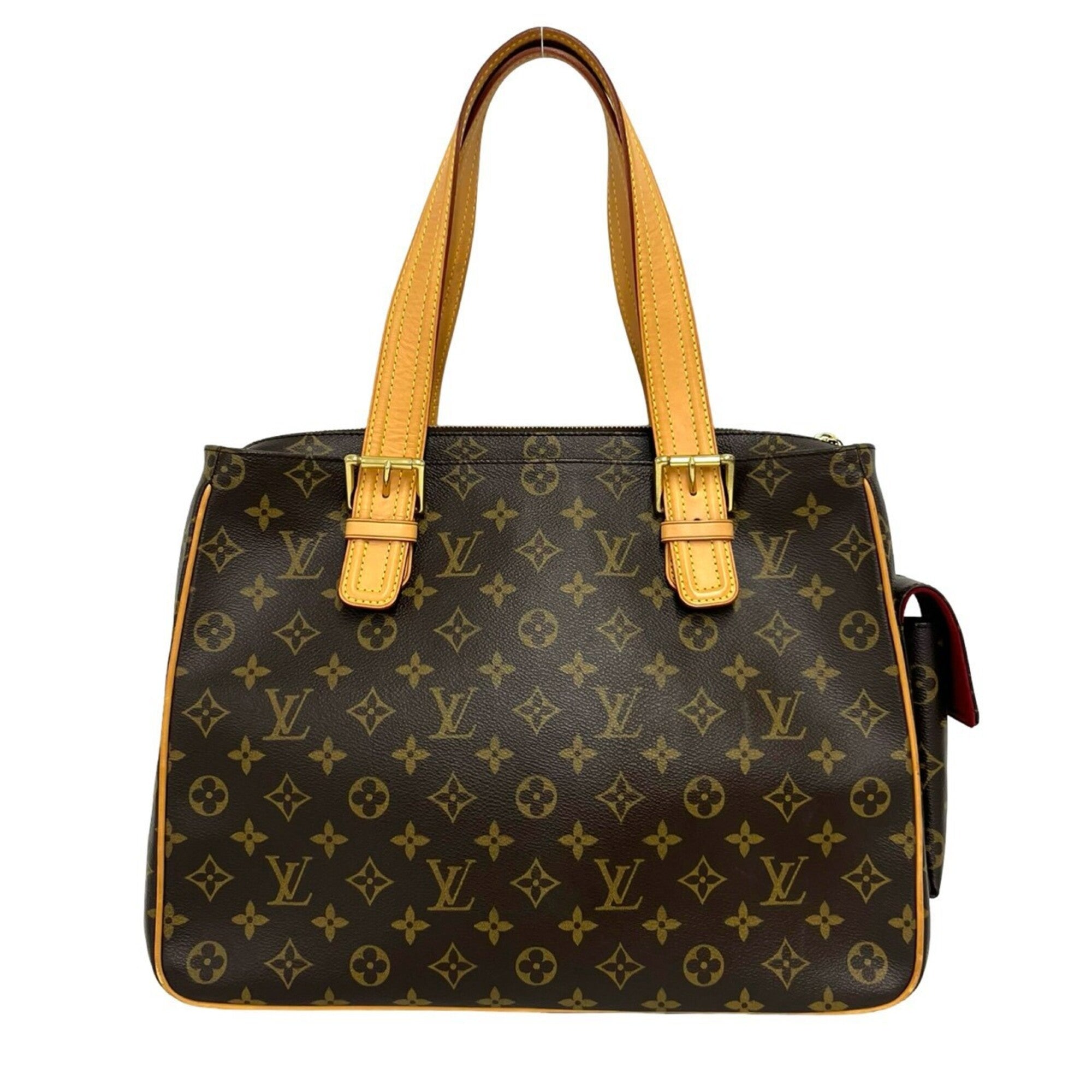 Louis Vuitton Brown Leather Pvc Shoulder Bag Tote Bag (Pre-Owned)