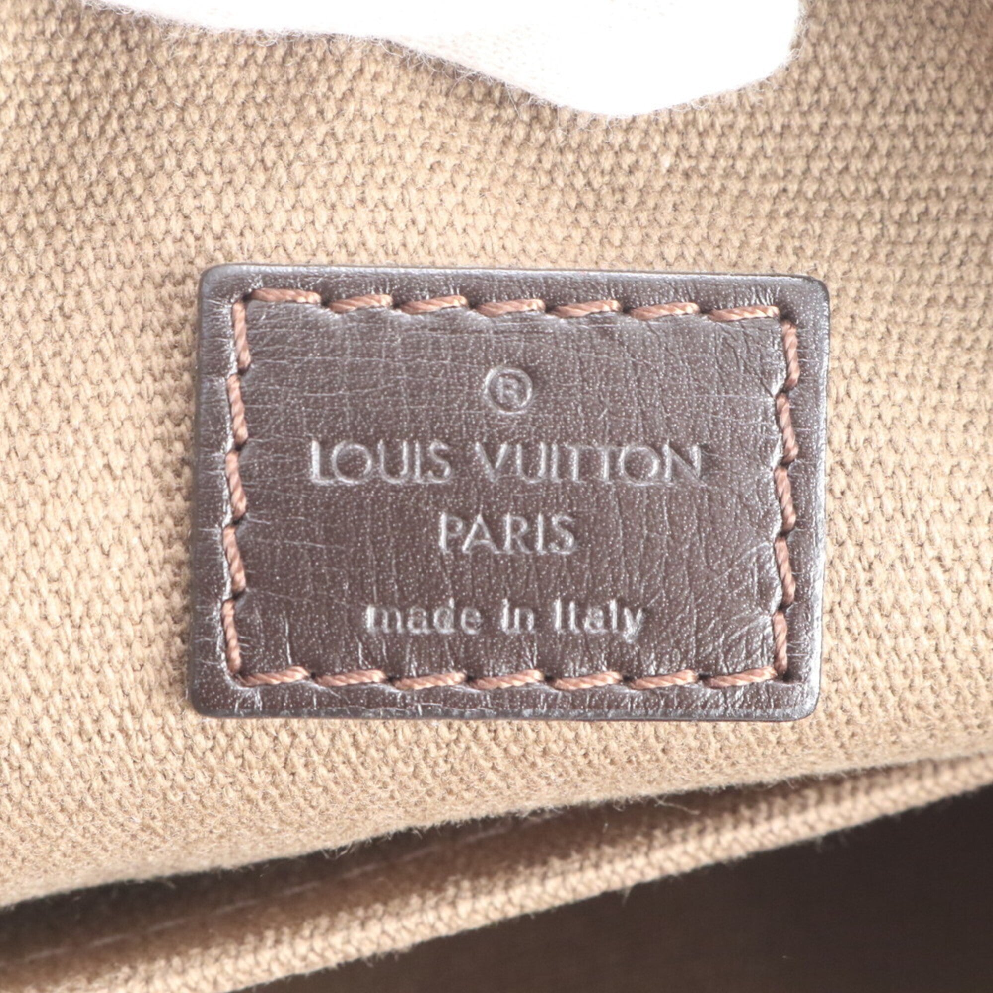 Louis Vuitton Coffee Leather Messenger Bag Shoulder Bag (Pre-Owned)