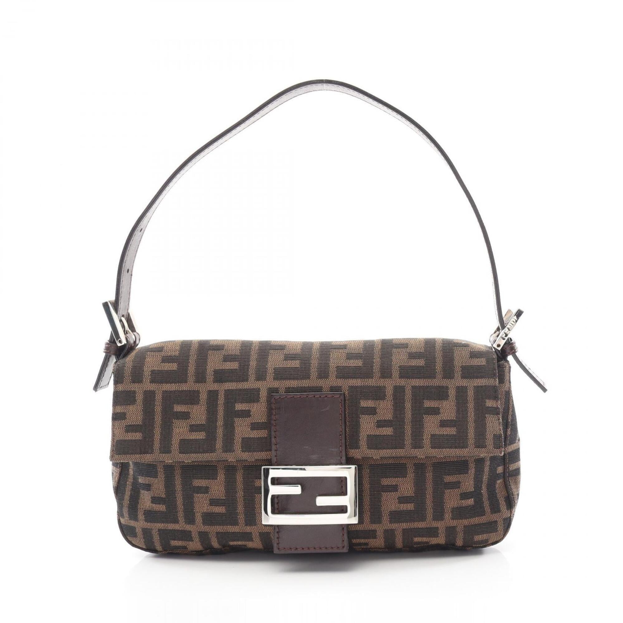 Fendi Brown Canvas Leather Handbag (Pre-Owned)