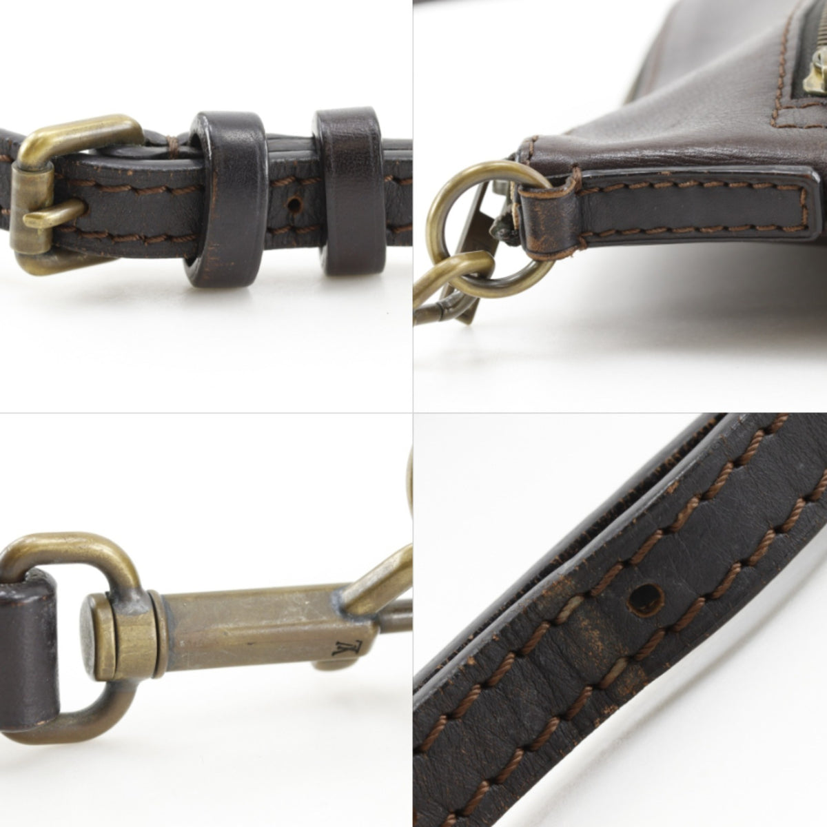 Louis Vuitton Brown Coffee Utah Leather Shoulder Bag (Pre-Owned)