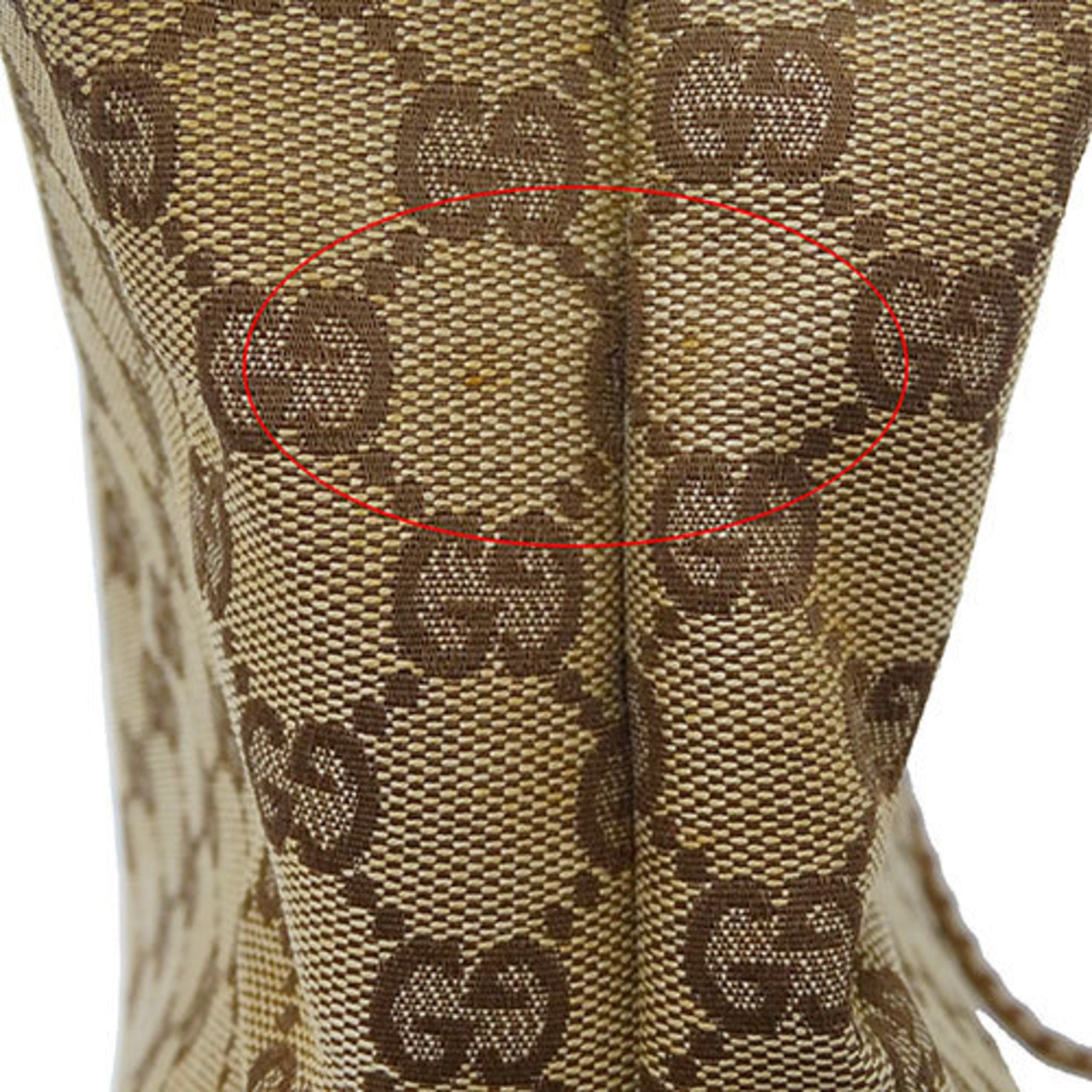 Gucci Beige Gg Canvas Handbag Shoulder Bag (Pre-Owned)