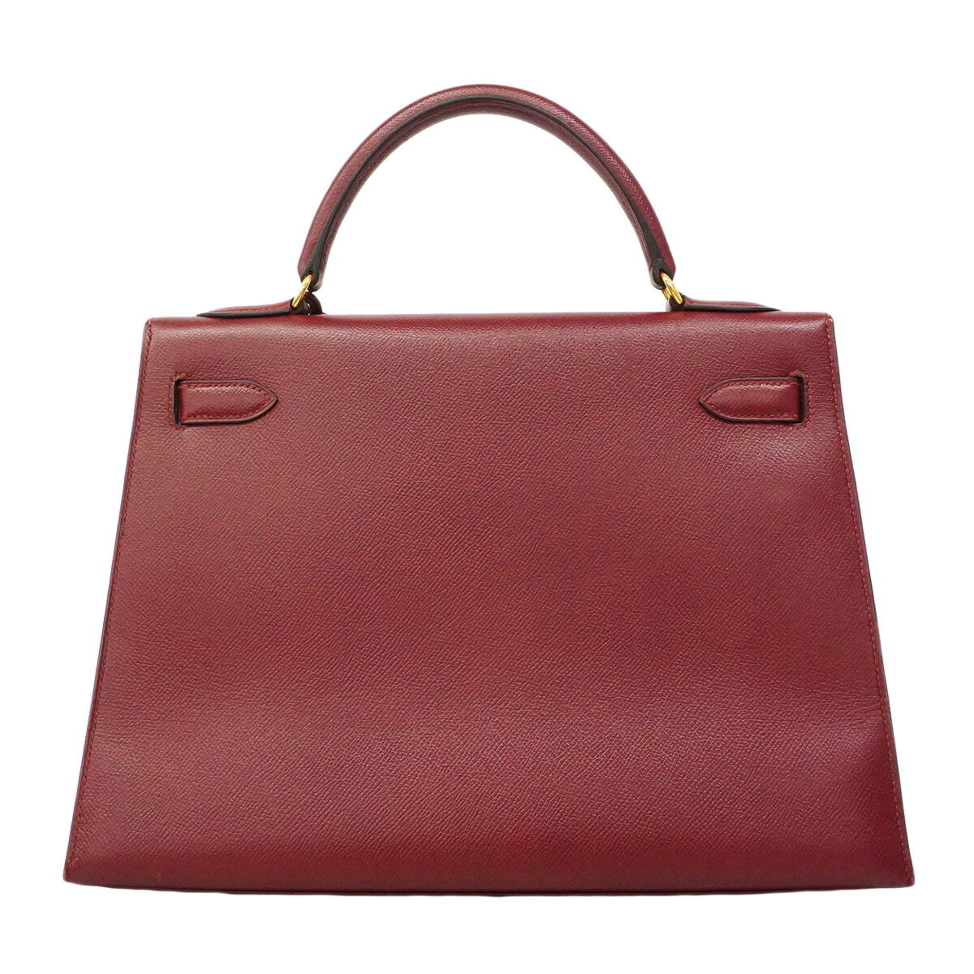 Hermes Rouge H Epsom Leather Leather Handbag (Pre-Owned)