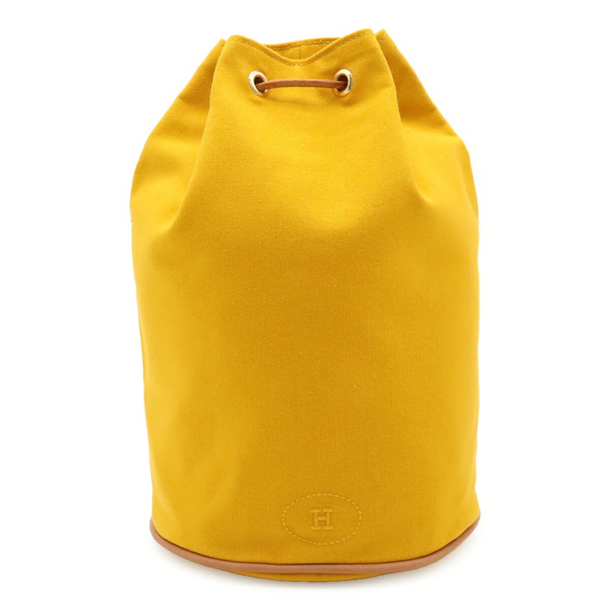 Hermes Yellow Canvas Leather Shoulder Bag (Pre-Owned)