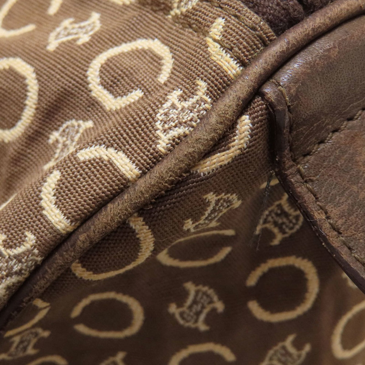 Celine Brown Canvas Handbag (Pre-Owned)