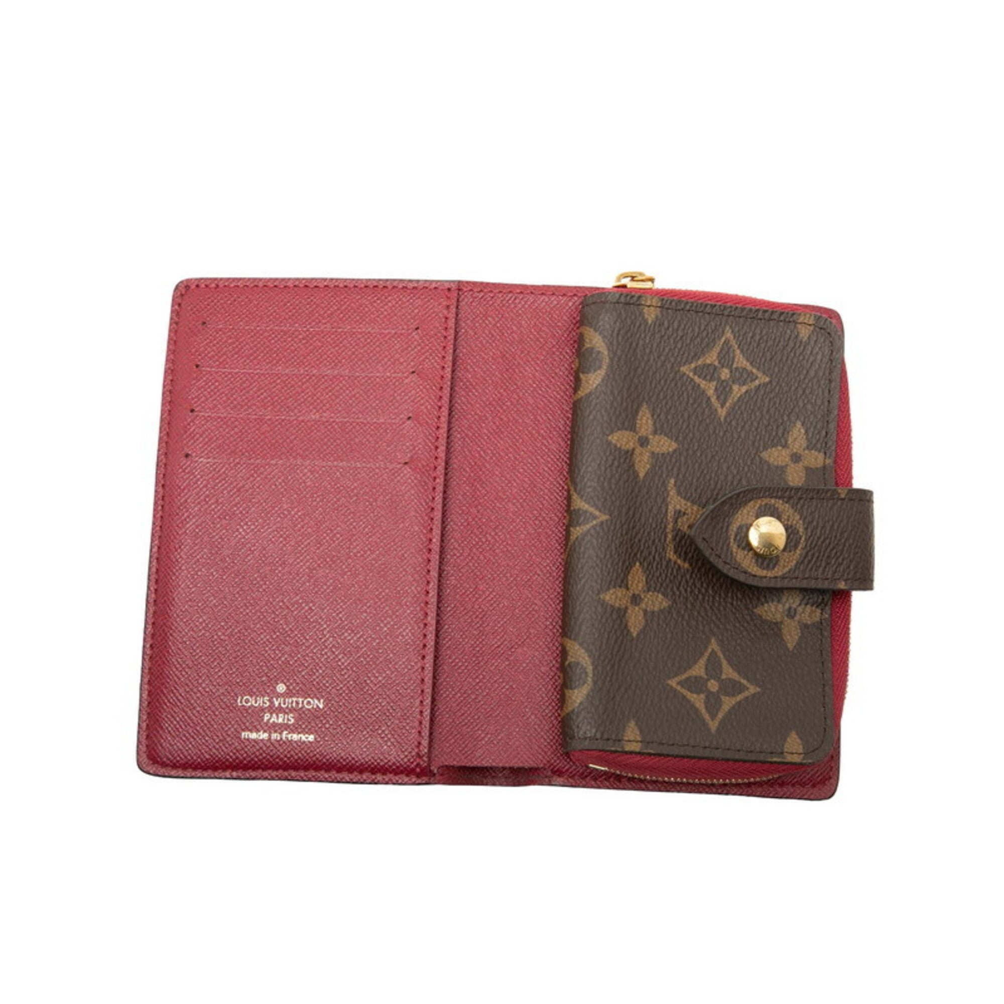 Louis Vuitton Monogram Brown Fuchsia Pvc Leather Wallet (Bi-Fold) (Pre-Owned)