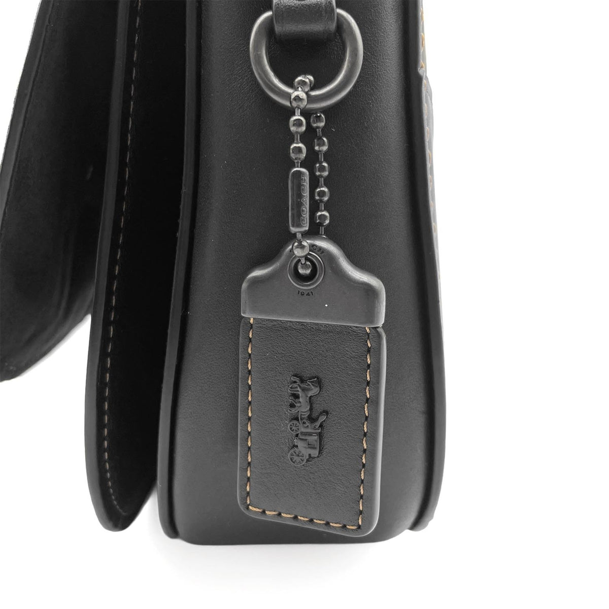 Coach Black Blue Brown Leather Shoulder Bag (Pre-Owned)