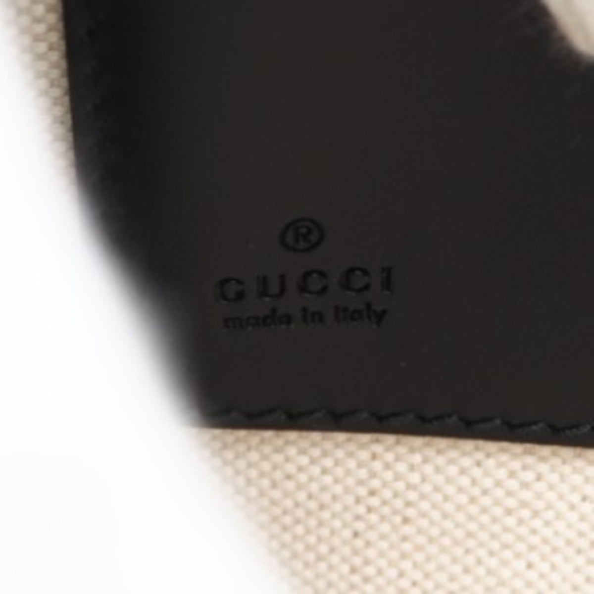 Gucci Black Gray Red Color Coated Canvas Leather Clutch Bag (Pre-Owned)