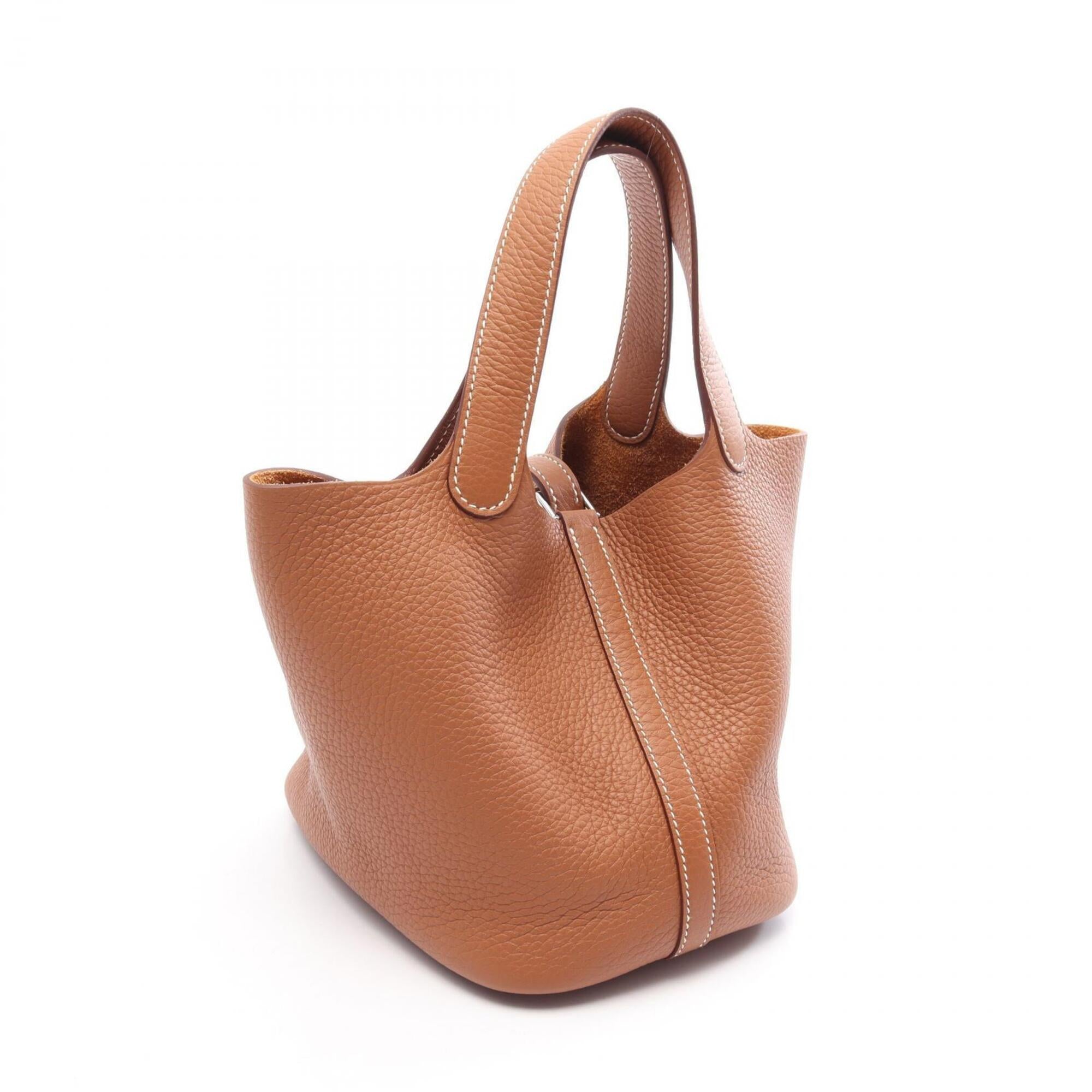 Hermes Brown Taurillon Clemence Leather Handbag (Pre-Owned)