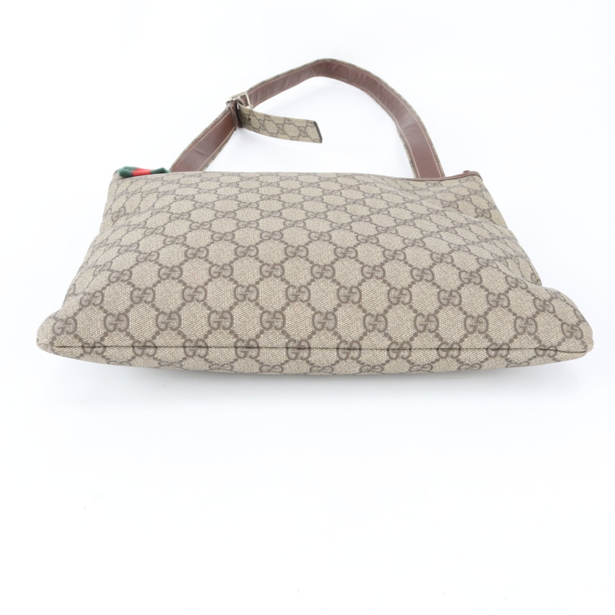 Gucci Brown Coated Canvas Leather Shoulder Bag Tote Bag (Pre-Owned)