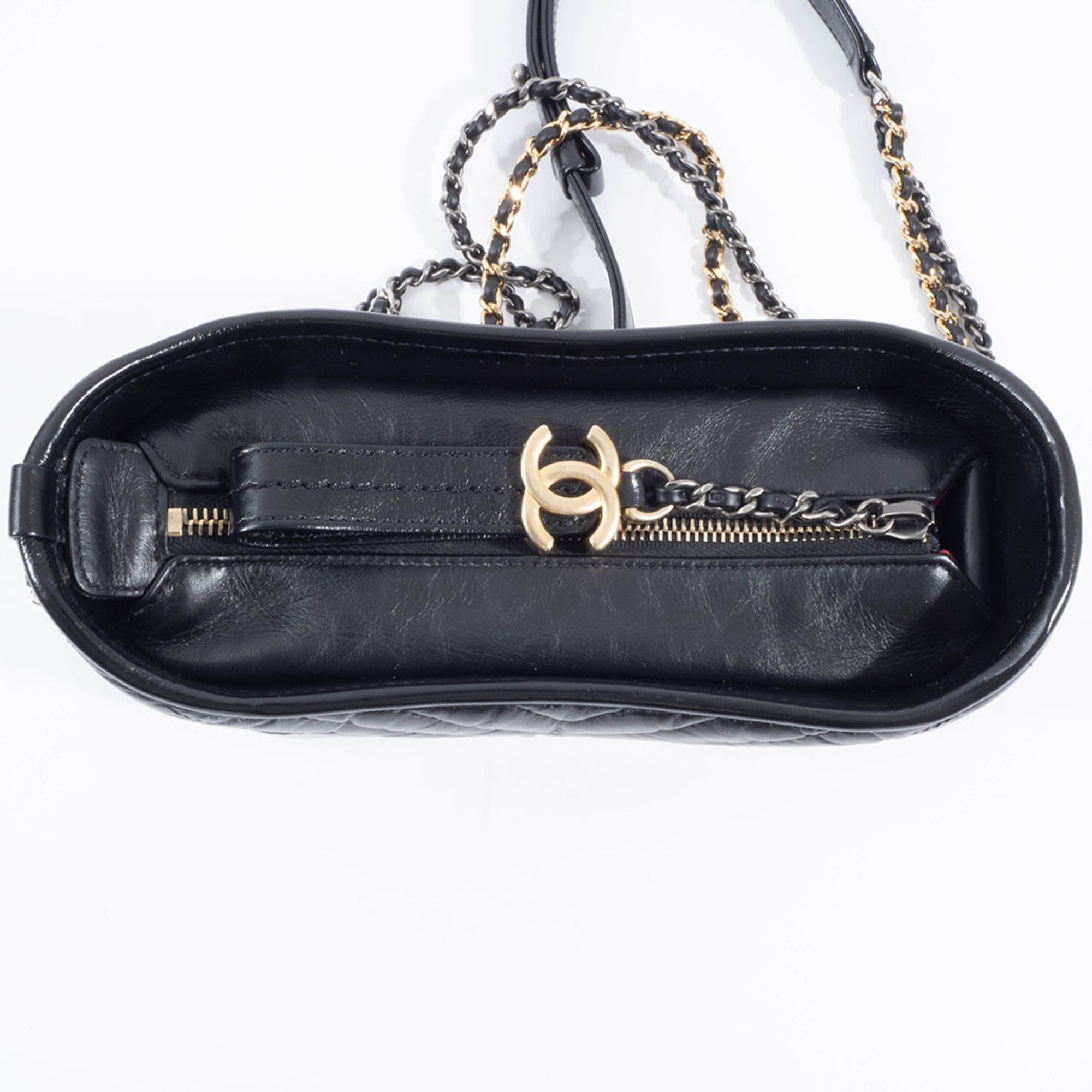 Chanel Gabriel Black Leather Shoulder Bag (Pre-Owned)