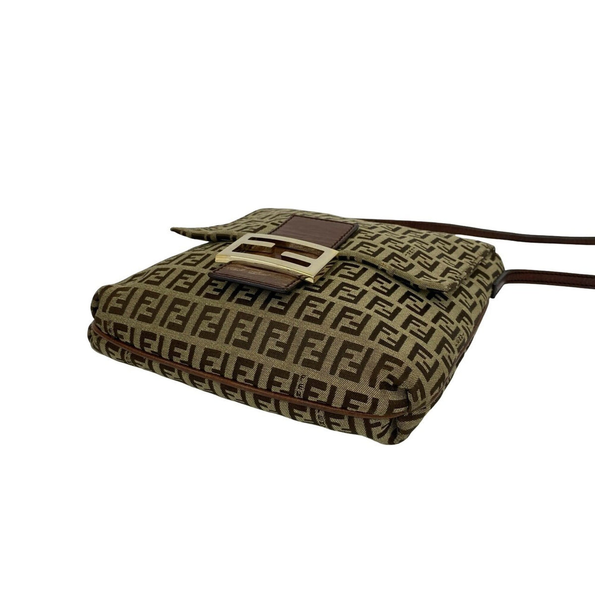 Fendi Brown Canvas Leather Shoulder Bag (Pre-Owned)