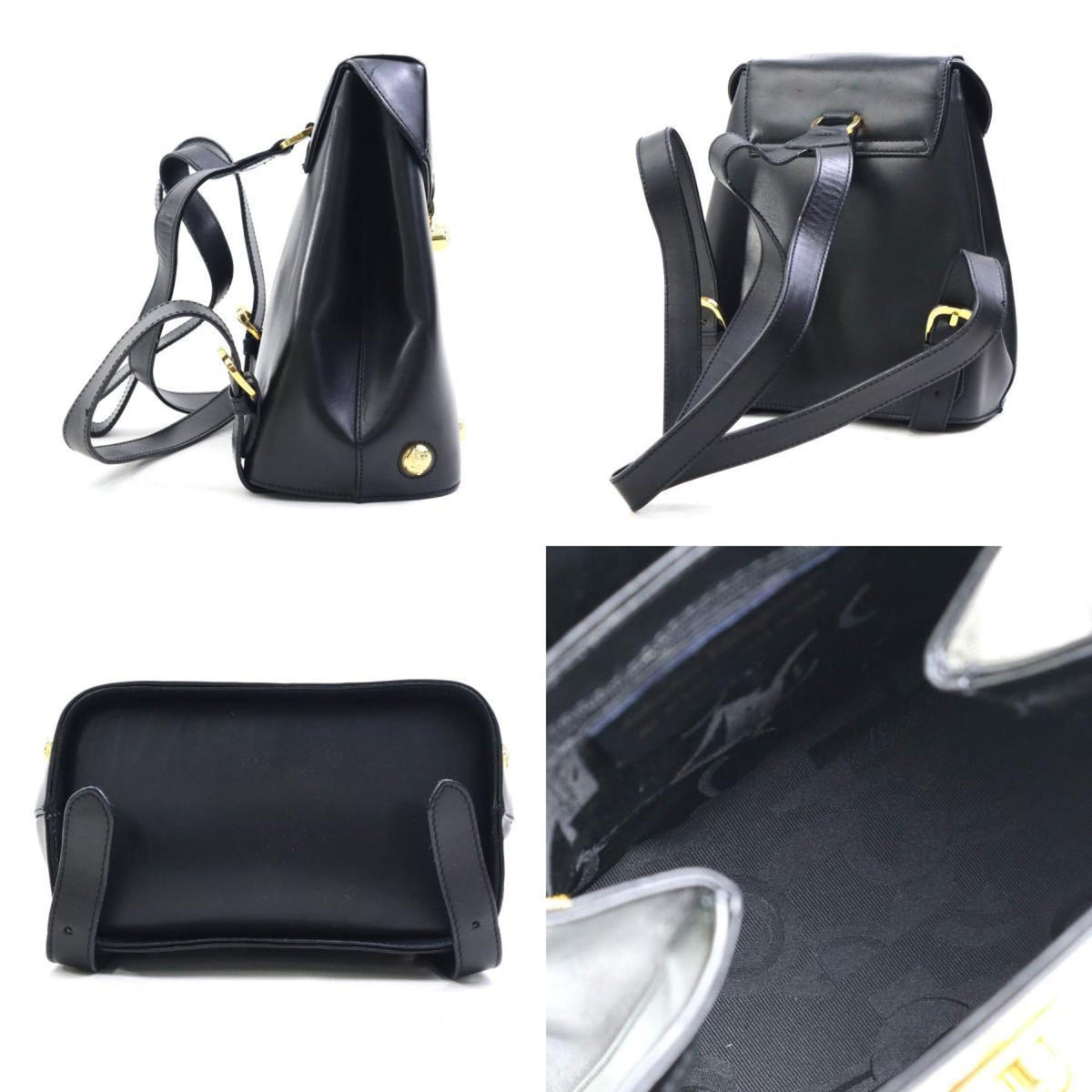 Salvatore Ferragamo Black Leather Backpack (Pre-Owned)
