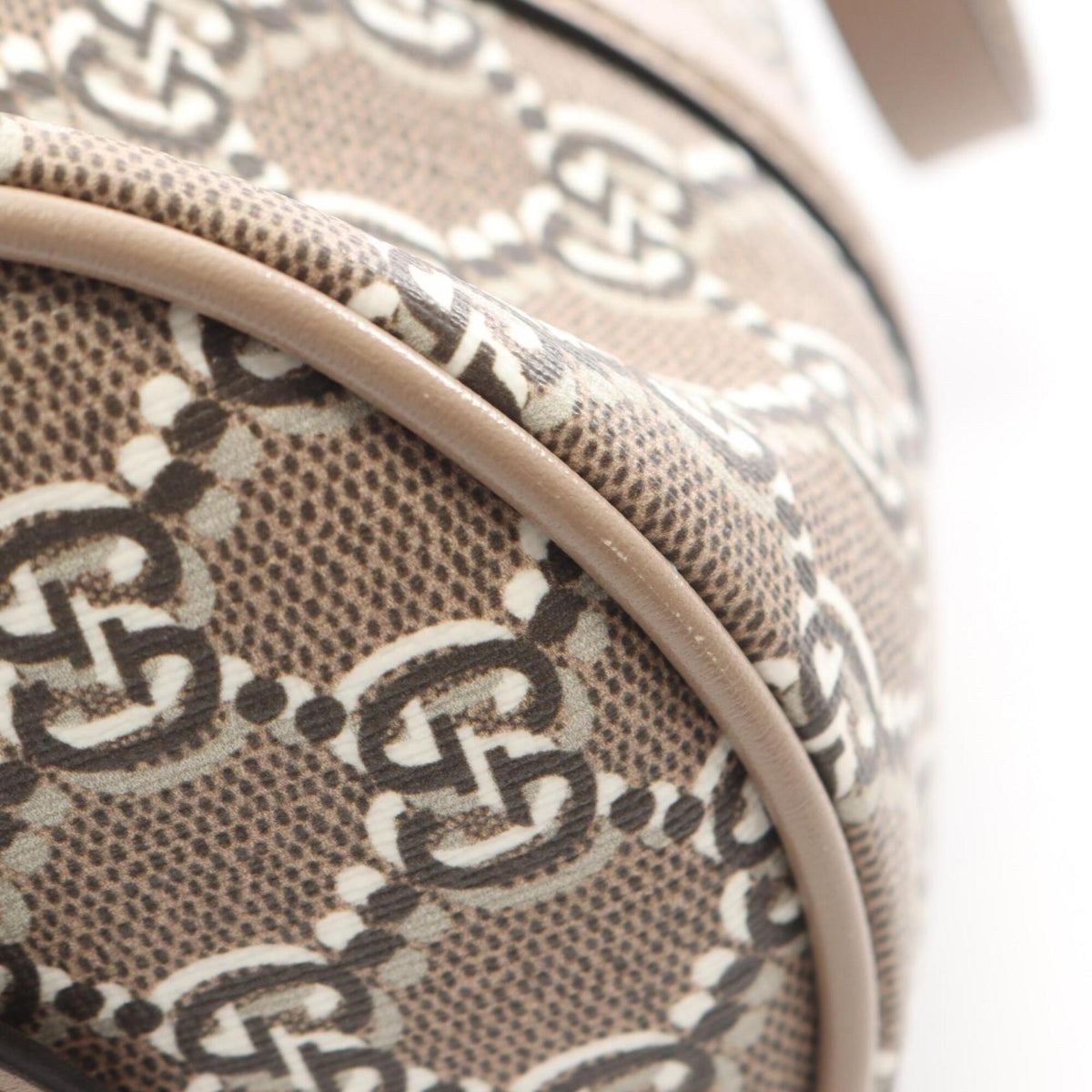 Gucci Beige Coated Canvas Leather Handbag (Pre-Owned)