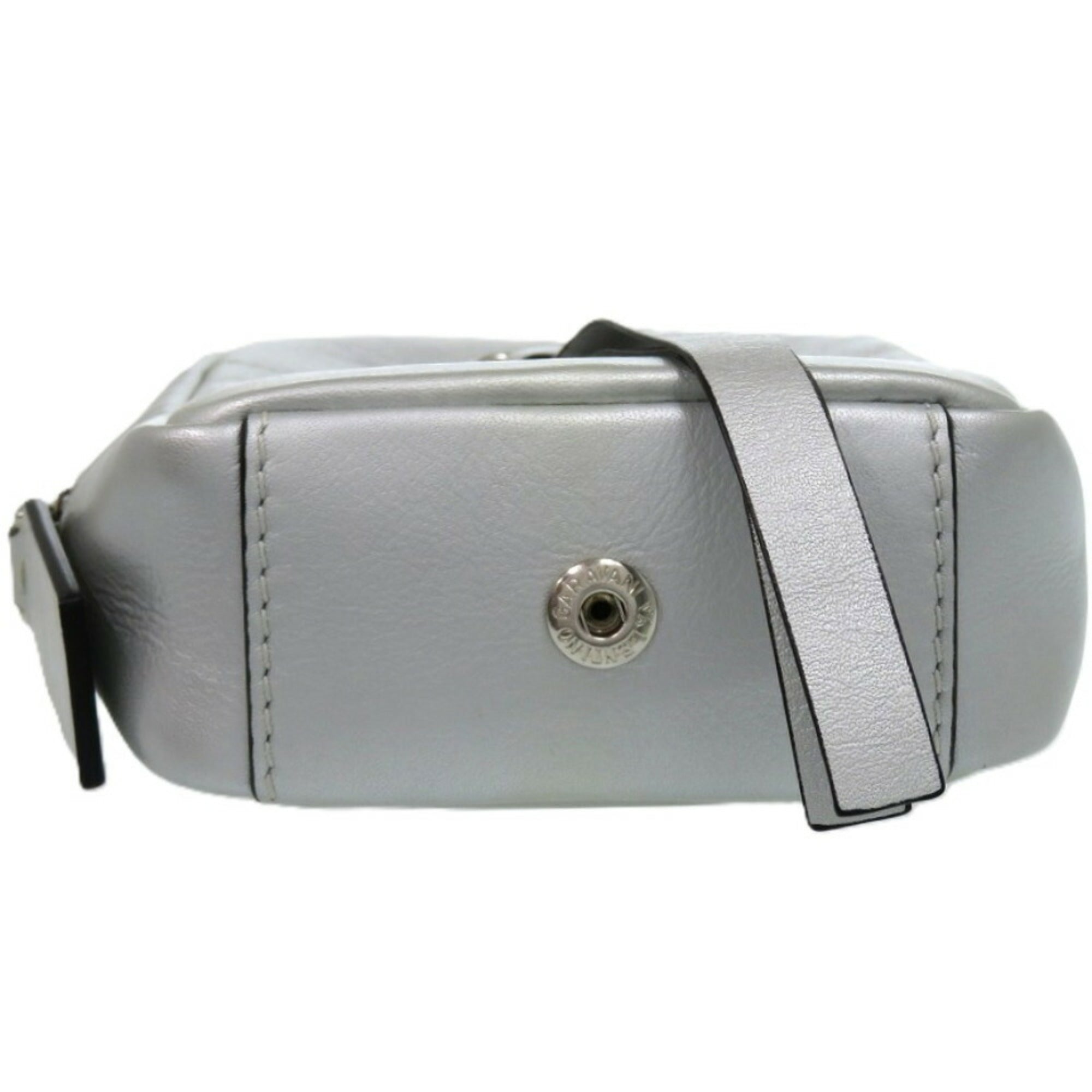 Valentino Garavani Black Metallic Silver Leather Shoulder Bag (Pre-Owned)
