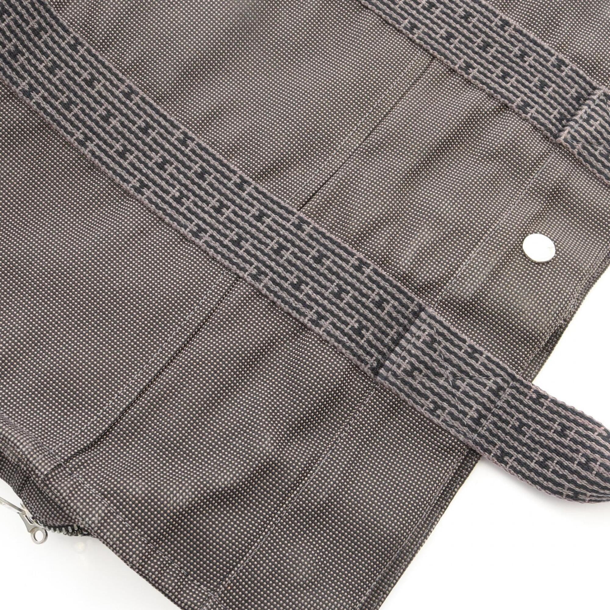 Hermes Gray Nylon Canvas Handbag Tote Bag (Pre-Owned)