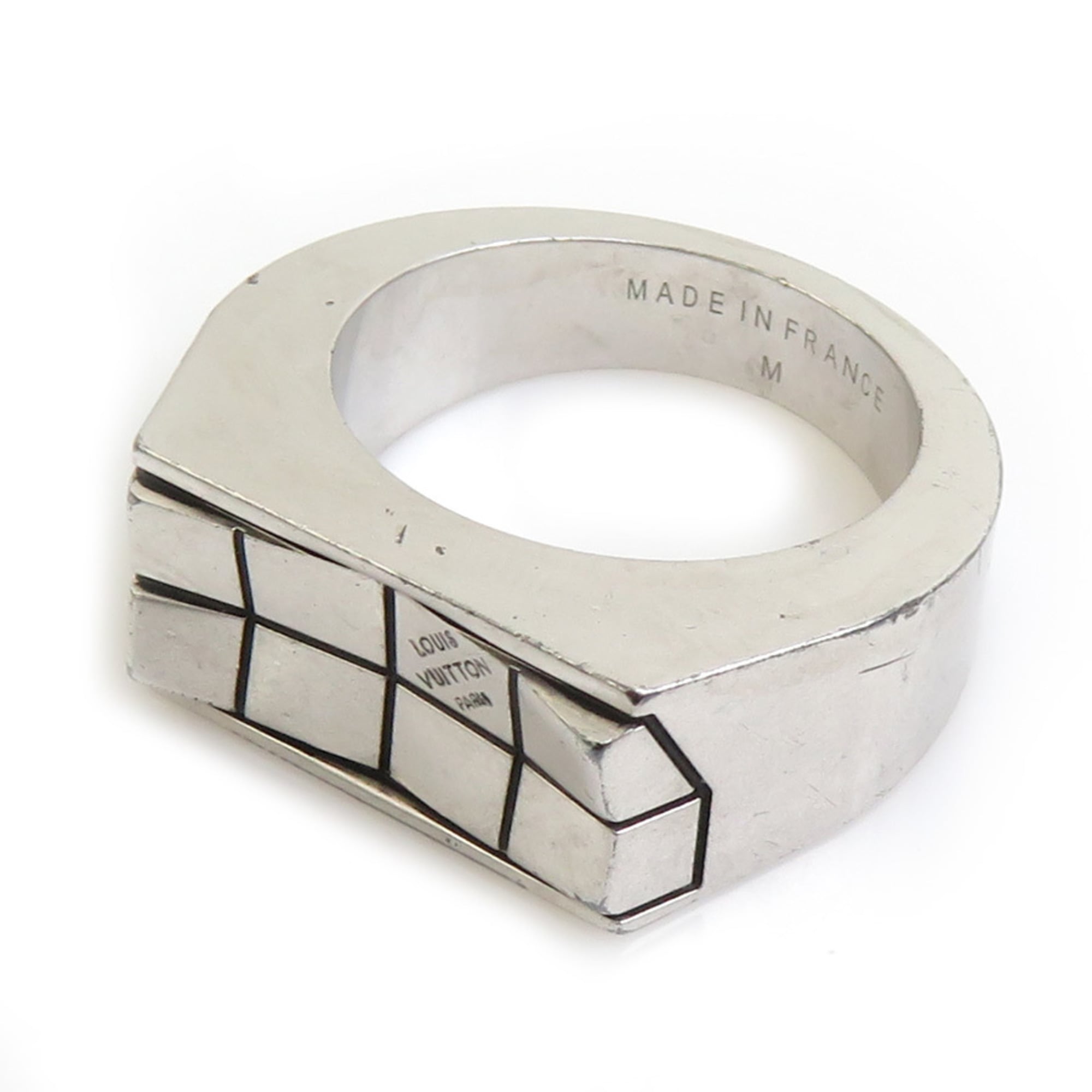 Louis Vuitton Silver Metal Band Ring (Pre-Owned)