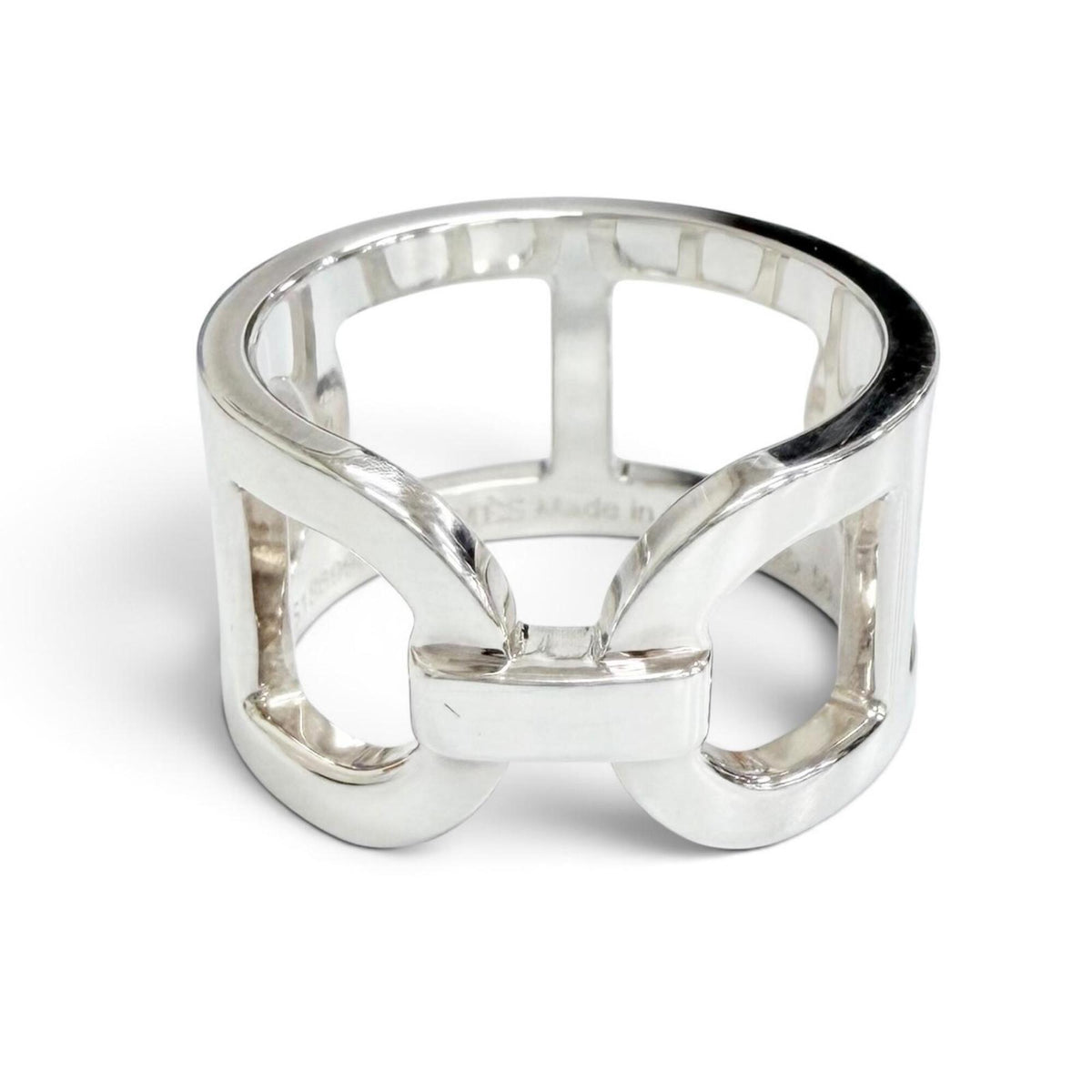 Hermes Silver Silver 925 Band Ring (Pre-Owned)