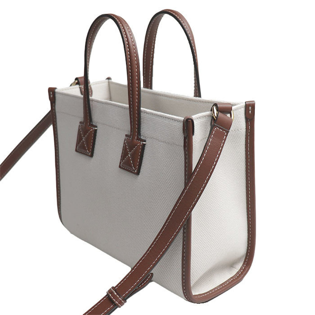 Burberry Brown Canvas Leather Shoulder Bag (Pre-Owned)