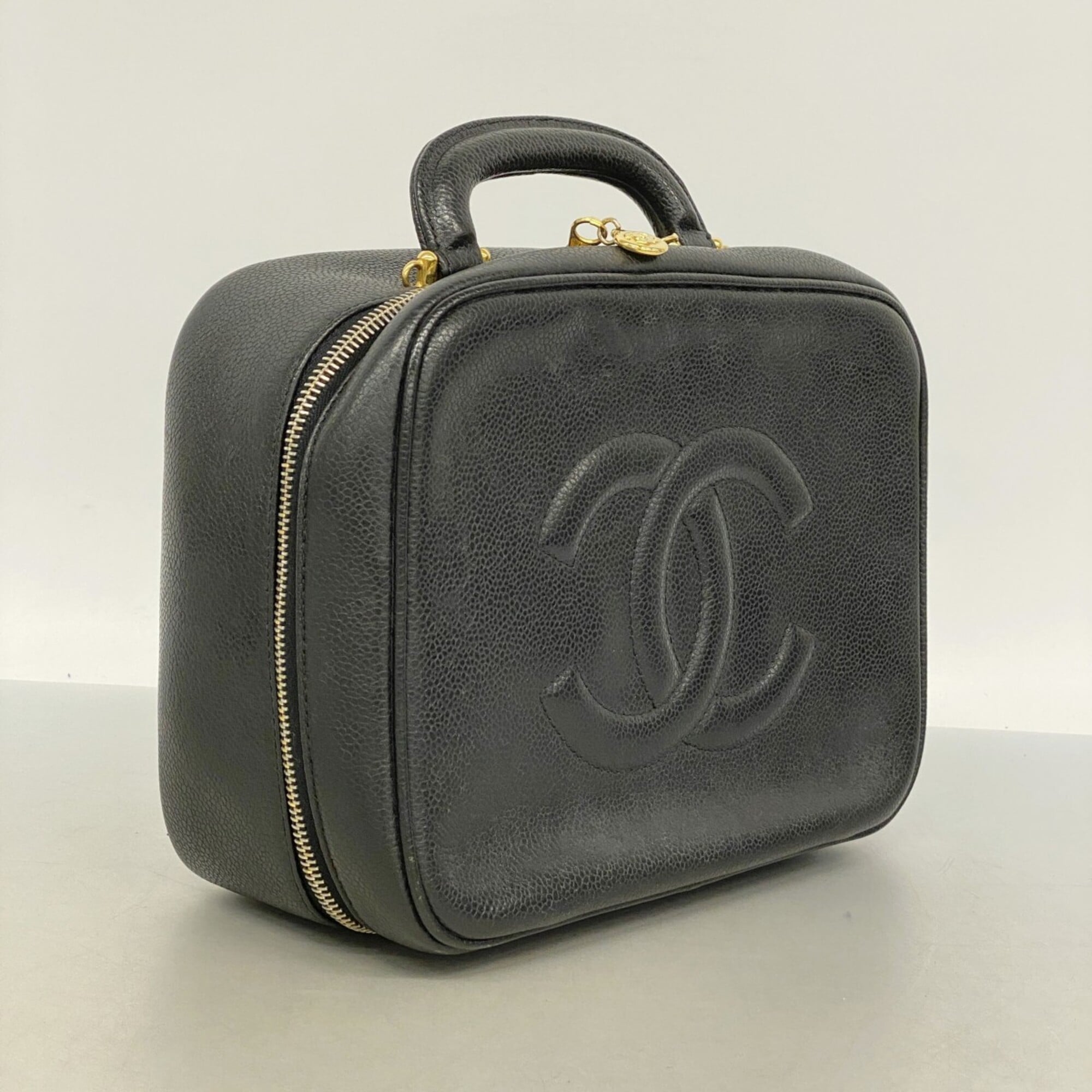 Chanel Black Grained Calfskin Vanity Bag (Pre-Owned)