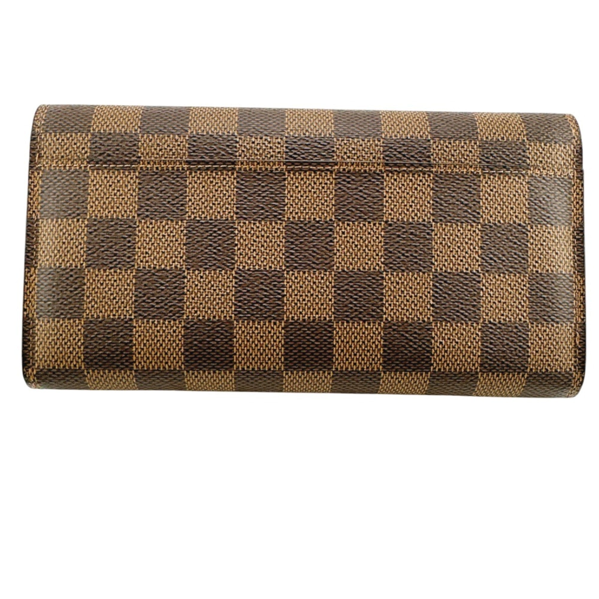 Louis Vuitton Brown Ebene Damier Canvas Long Wallet (Tri-Fold) (Pre-Owned)