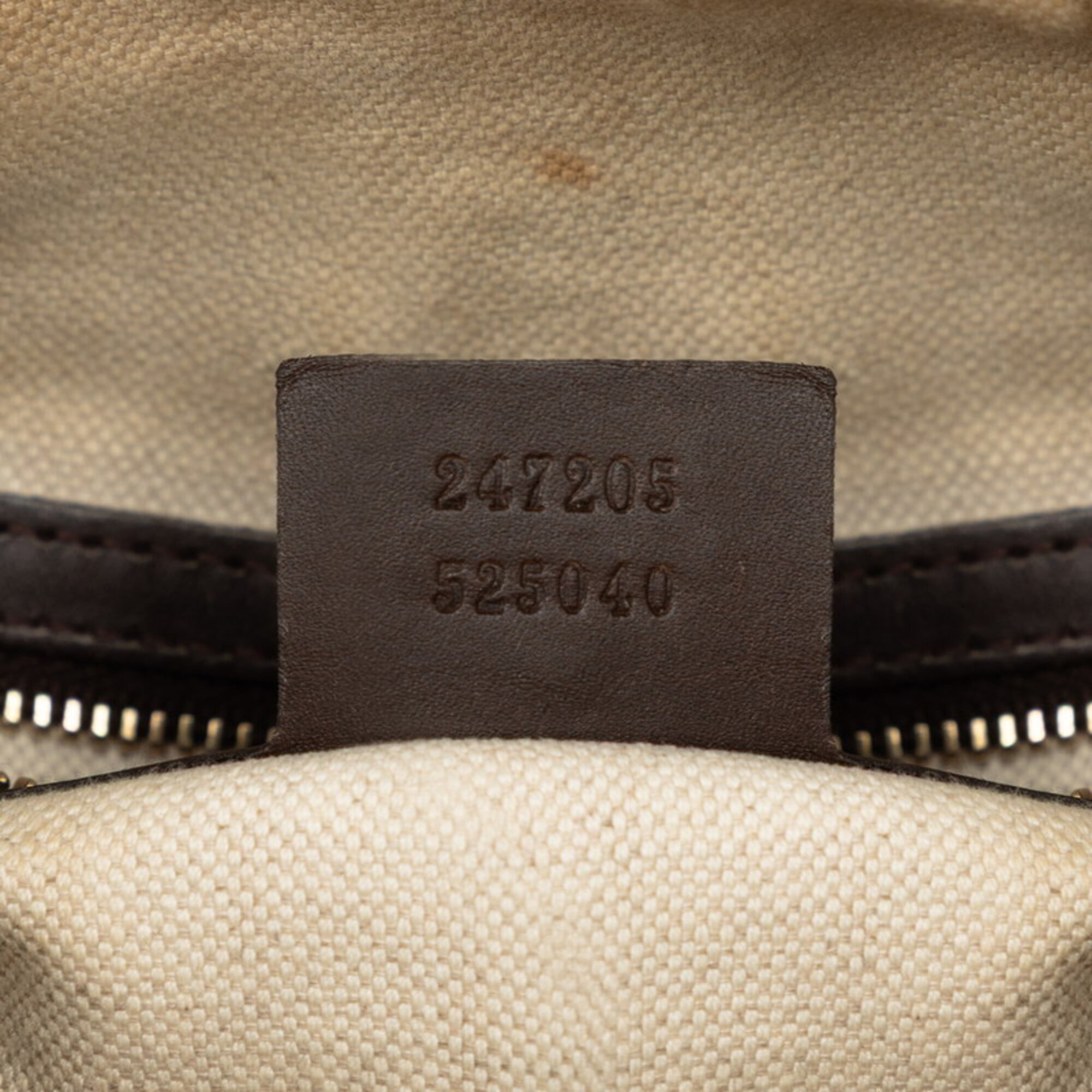 Gucci Beige Brown Canvas Leather Boston Bag Handbag Shoulder Bag (Pre-Owned)