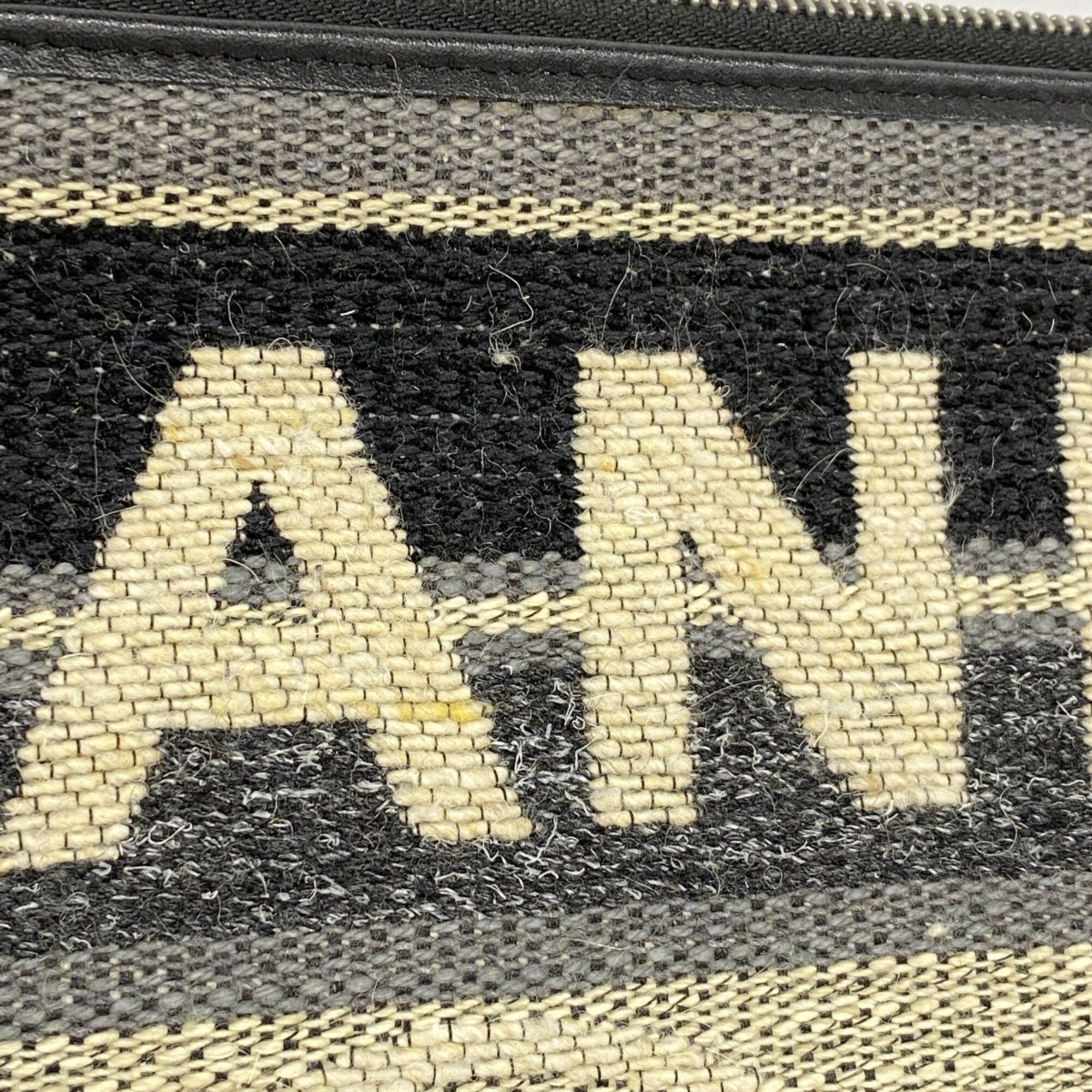 Chanel Black Gray Canvas Clutch Bag (Pre-Owned)
