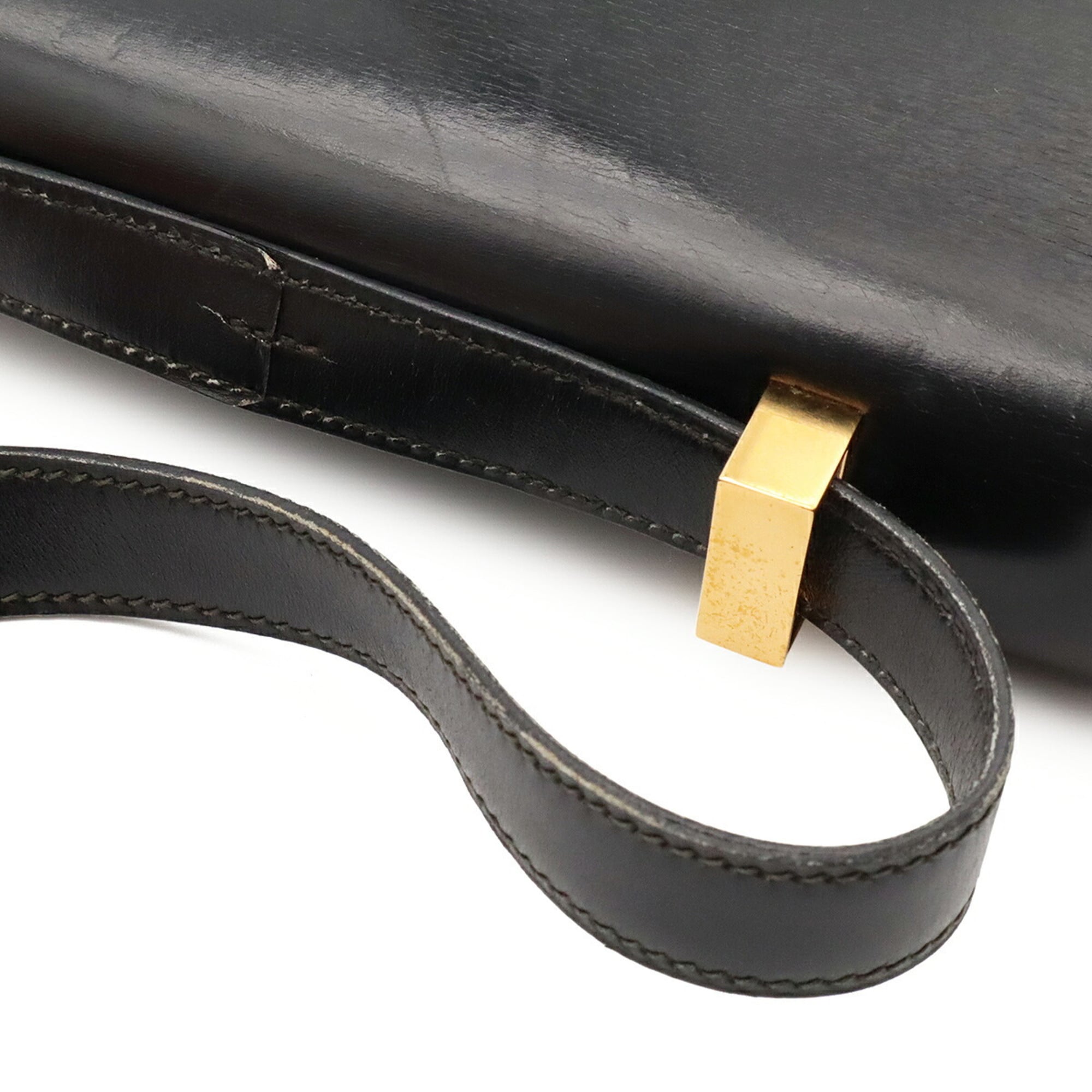 Hermes Black Box Calf Leather Shoulder Bag (Pre-Owned)
