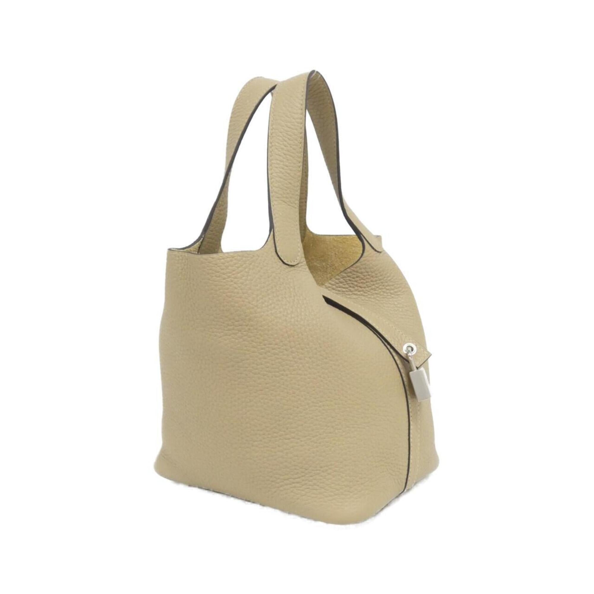 Hermes Beige Taurillon Clemence Leather Handbag (Pre-Owned)