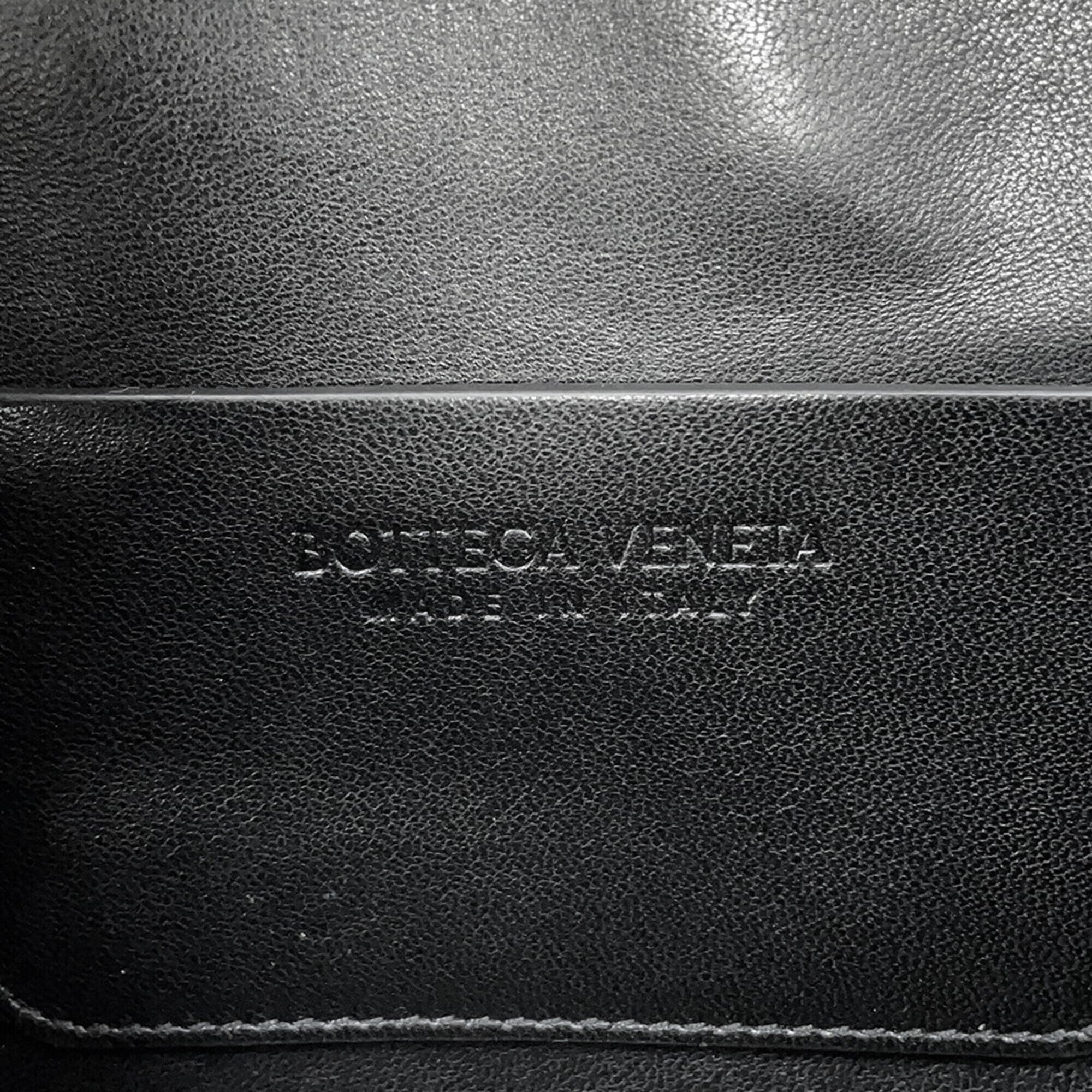 Bottega Veneta Black Leather Handbag Shoulder Bag (Pre-Owned)