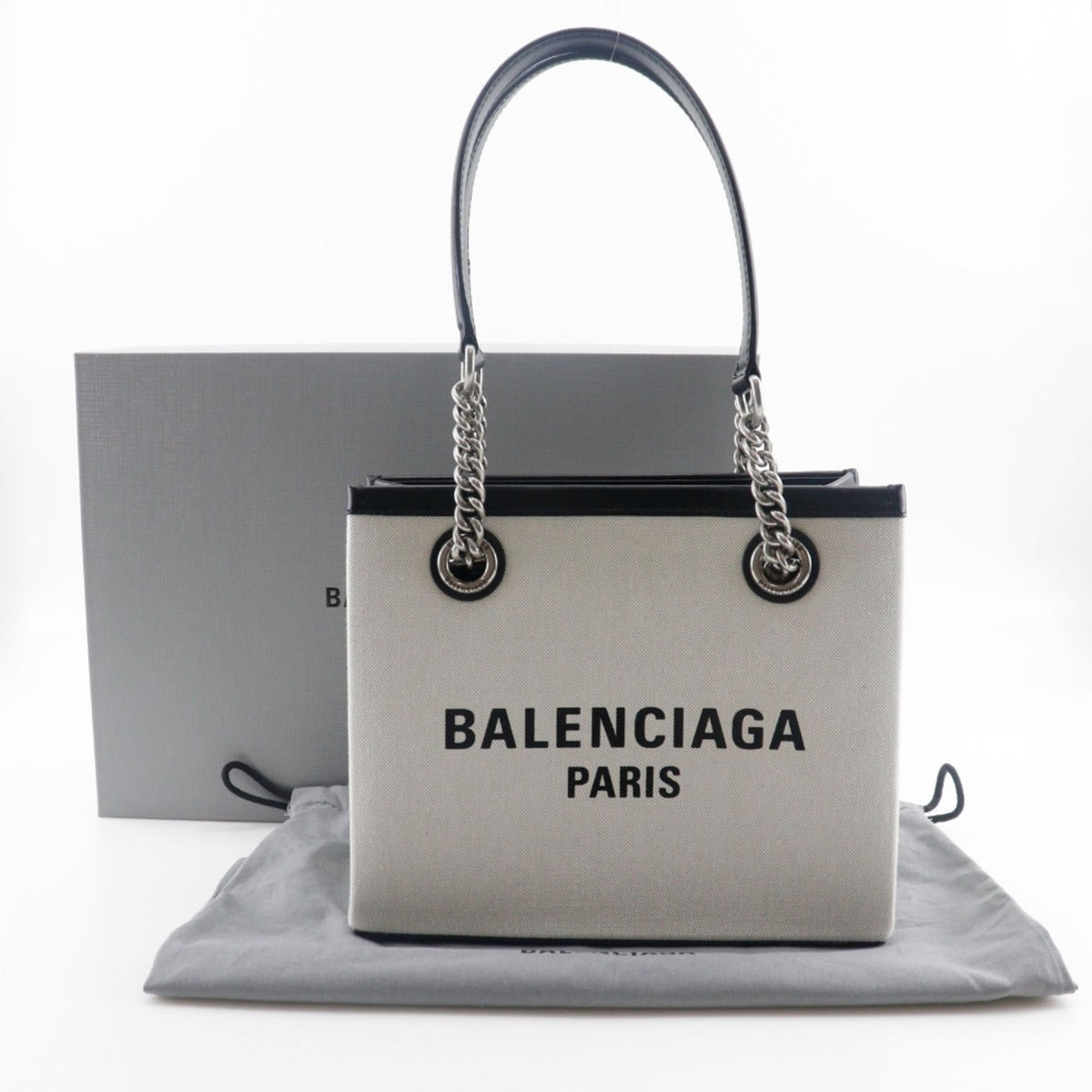 Balenciaga Light Gray Nylon Canvas Tote Bag (Pre-Owned)