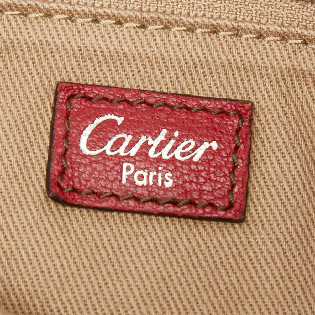 Cartier Marcello Red Color Leather Shoulder Bag (Pre-Owned)