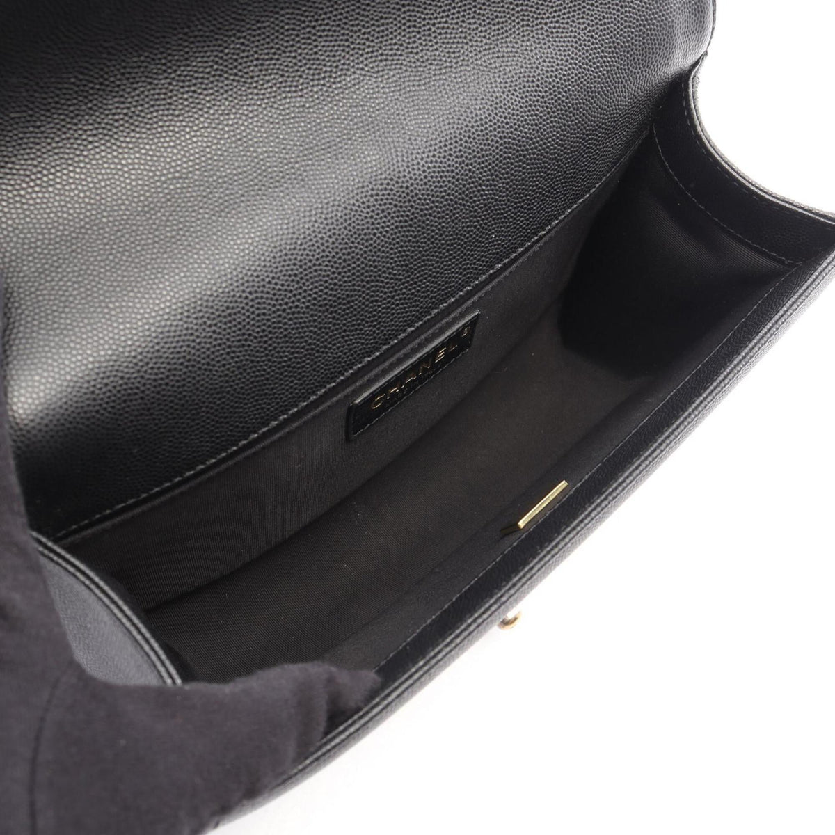 Chanel Black Grained Calfskin Handbag Shoulder Bag (Pre-Owned)