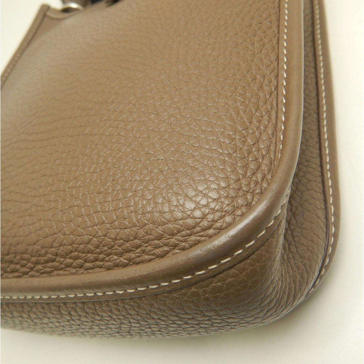 Hermes Etoupe Gray Taurillon Clemence Leather Shoulder Bag (Pre-Owned)