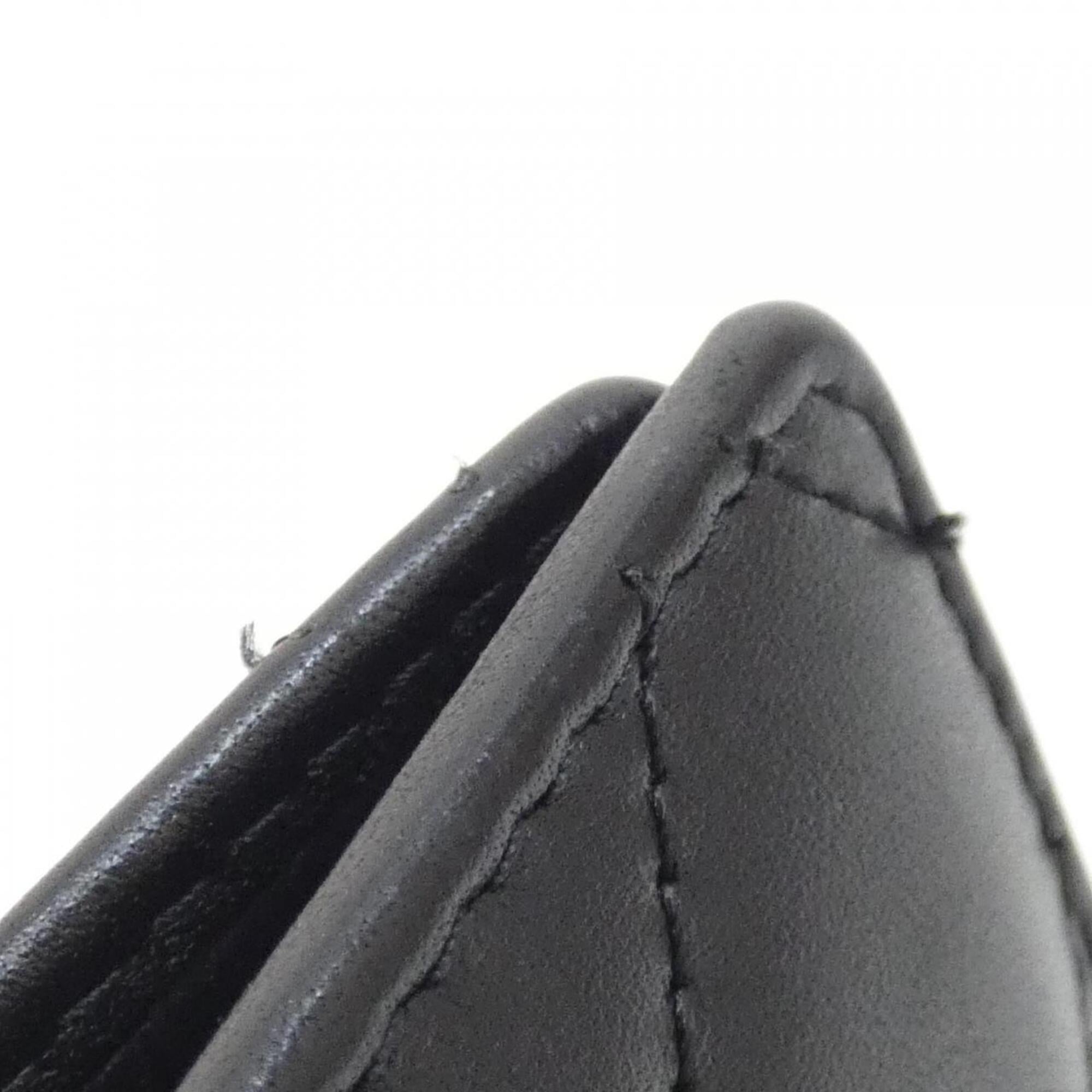 Chanel Black Leather Long Wallet (Bi-Fold) (Pre-Owned)