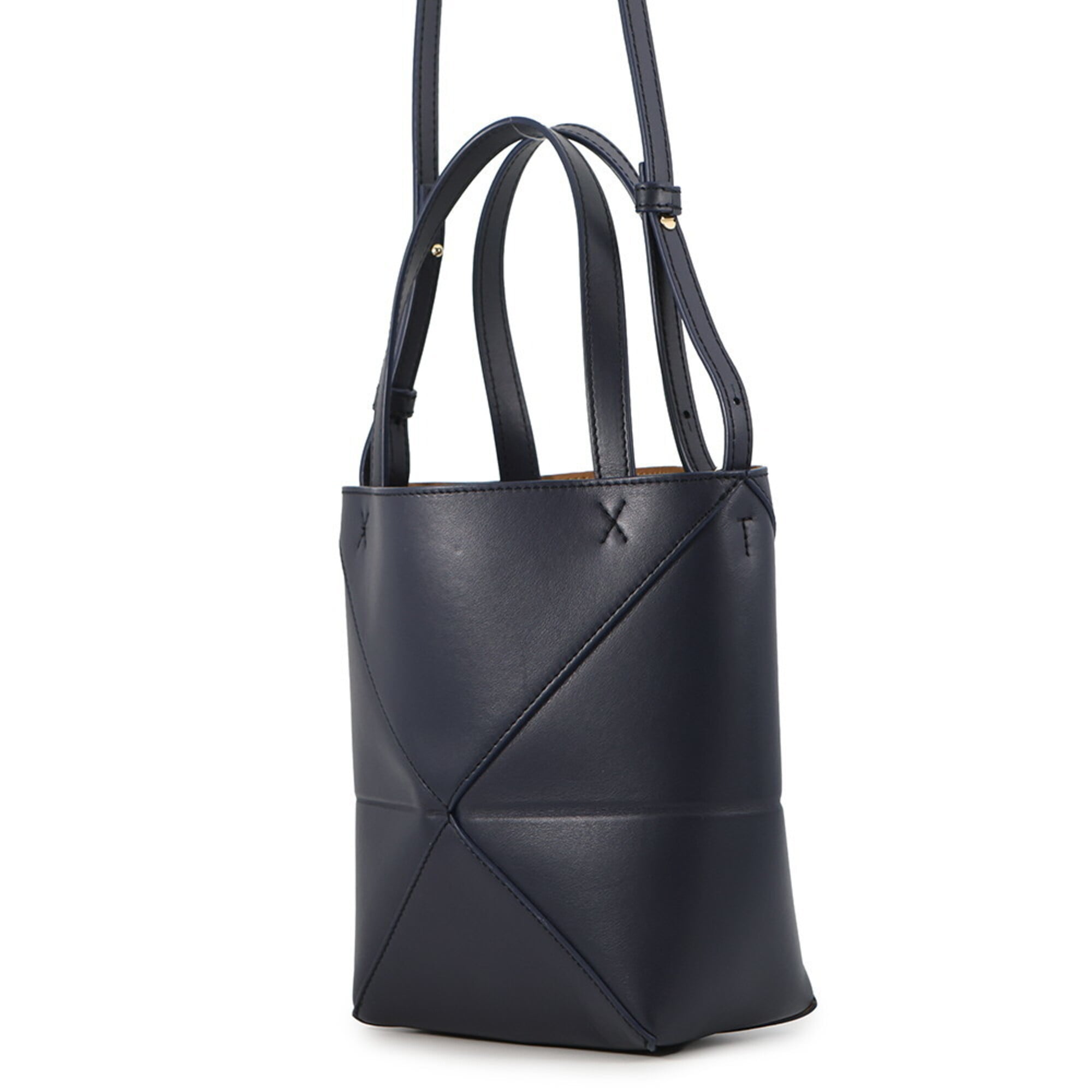 Loewe Navy Leather Handbag Tote Bag (Pre-Owned)