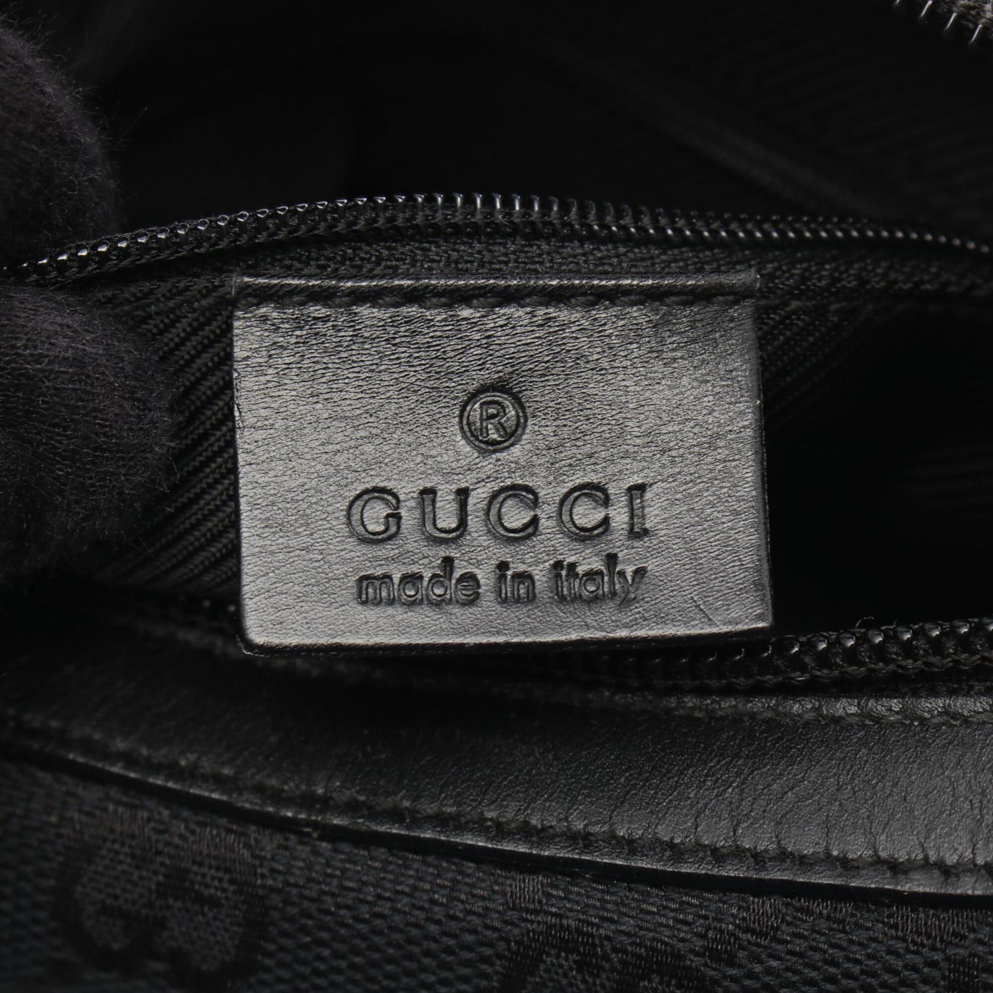 Gucci Black Canvas Leather Shoulder Bag (Pre-Owned)