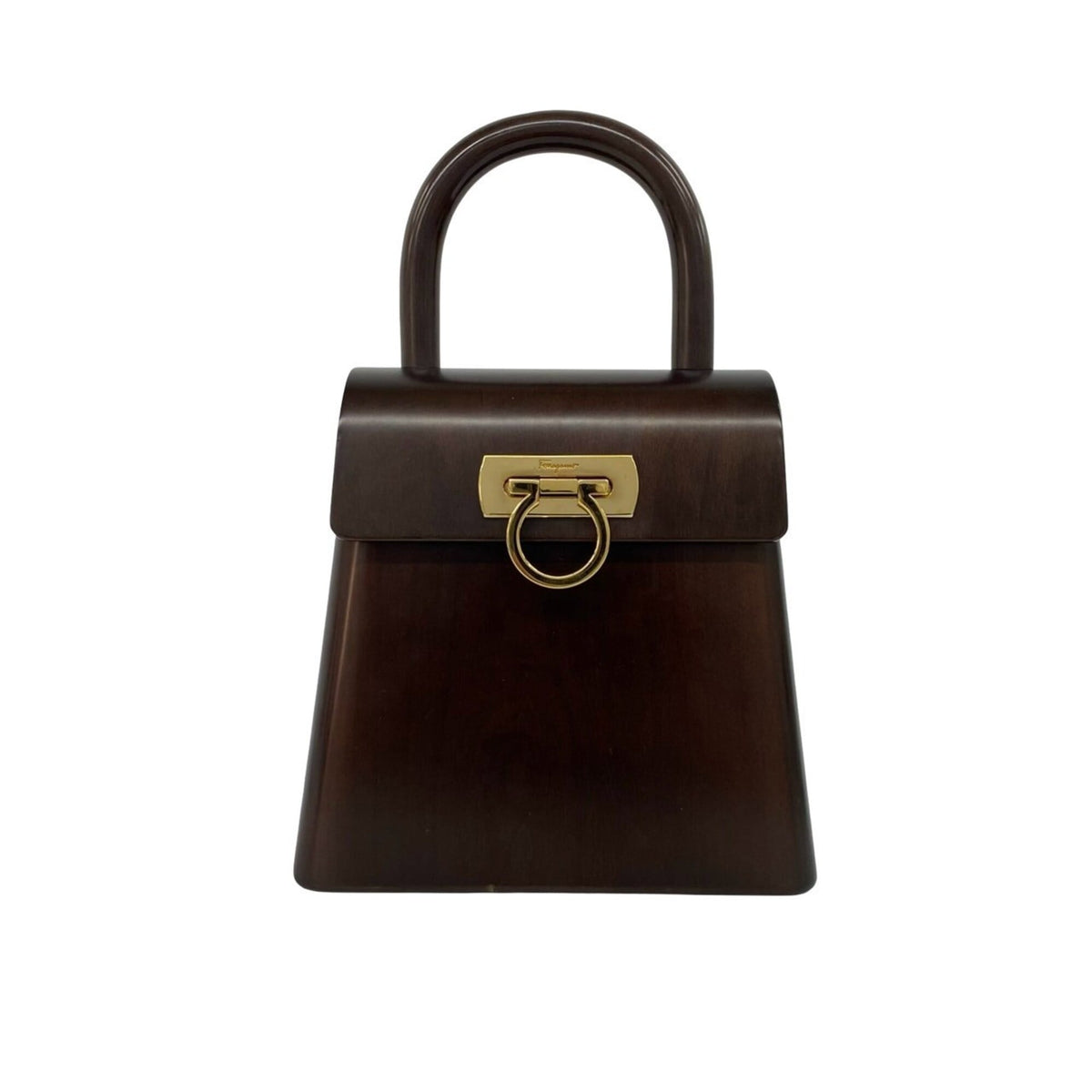 Salvatore Ferragamo Brown Wood Handbag (Pre-Owned)