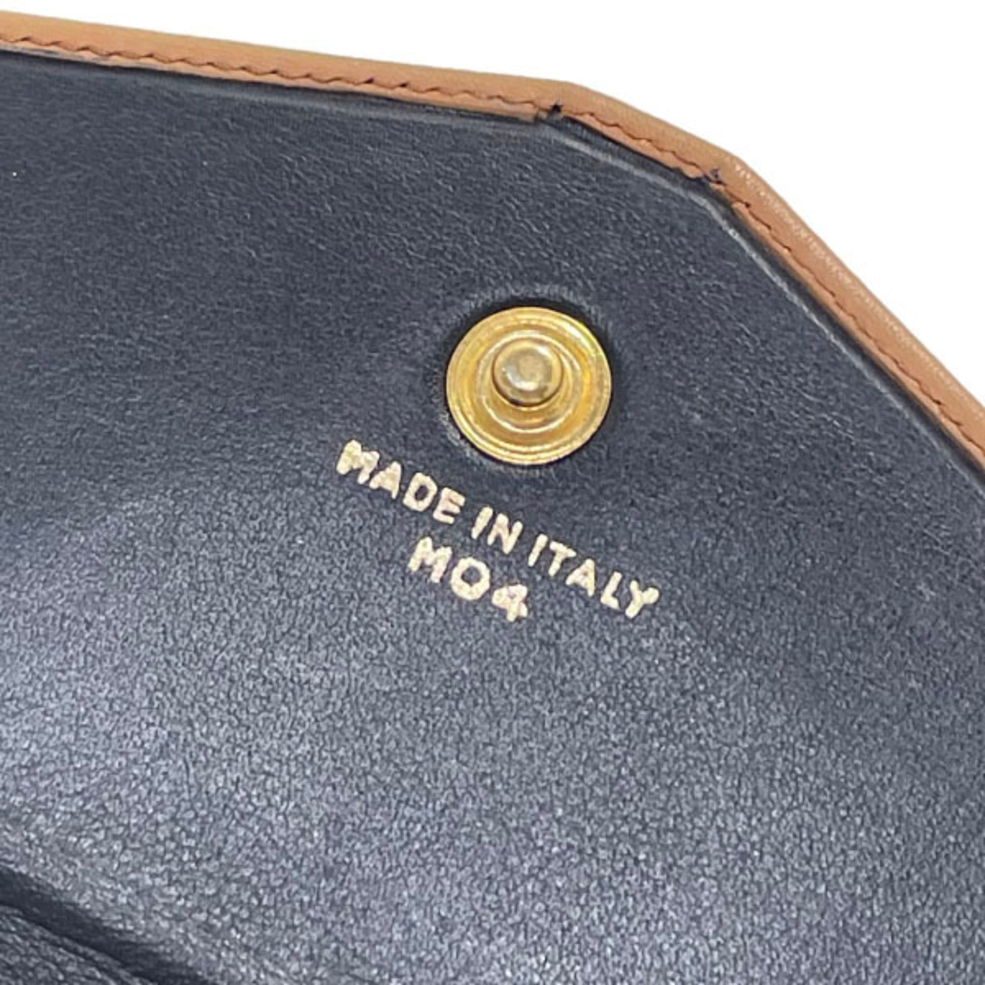 Celine Brown Navy Leather Long Wallet (Bi-Fold) (Pre-Owned)