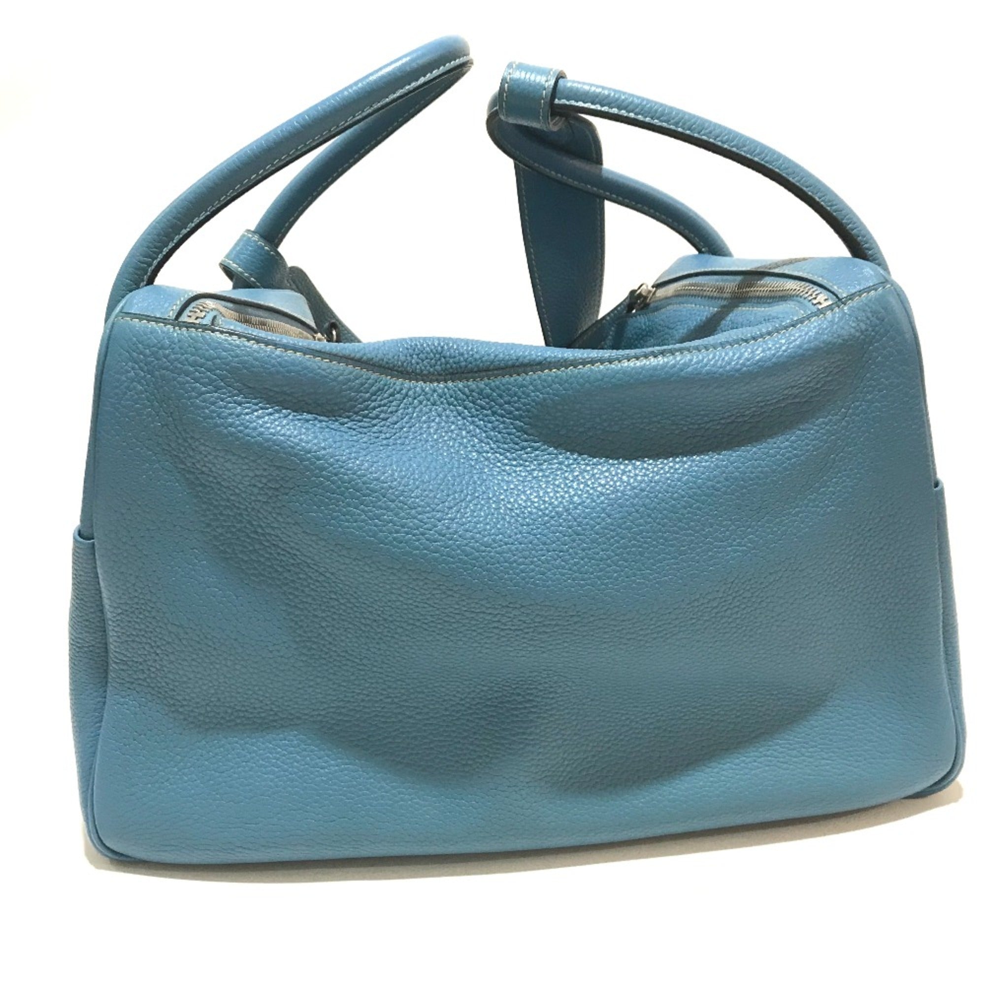 Hermes Blue Leather Handbag (Pre-Owned)