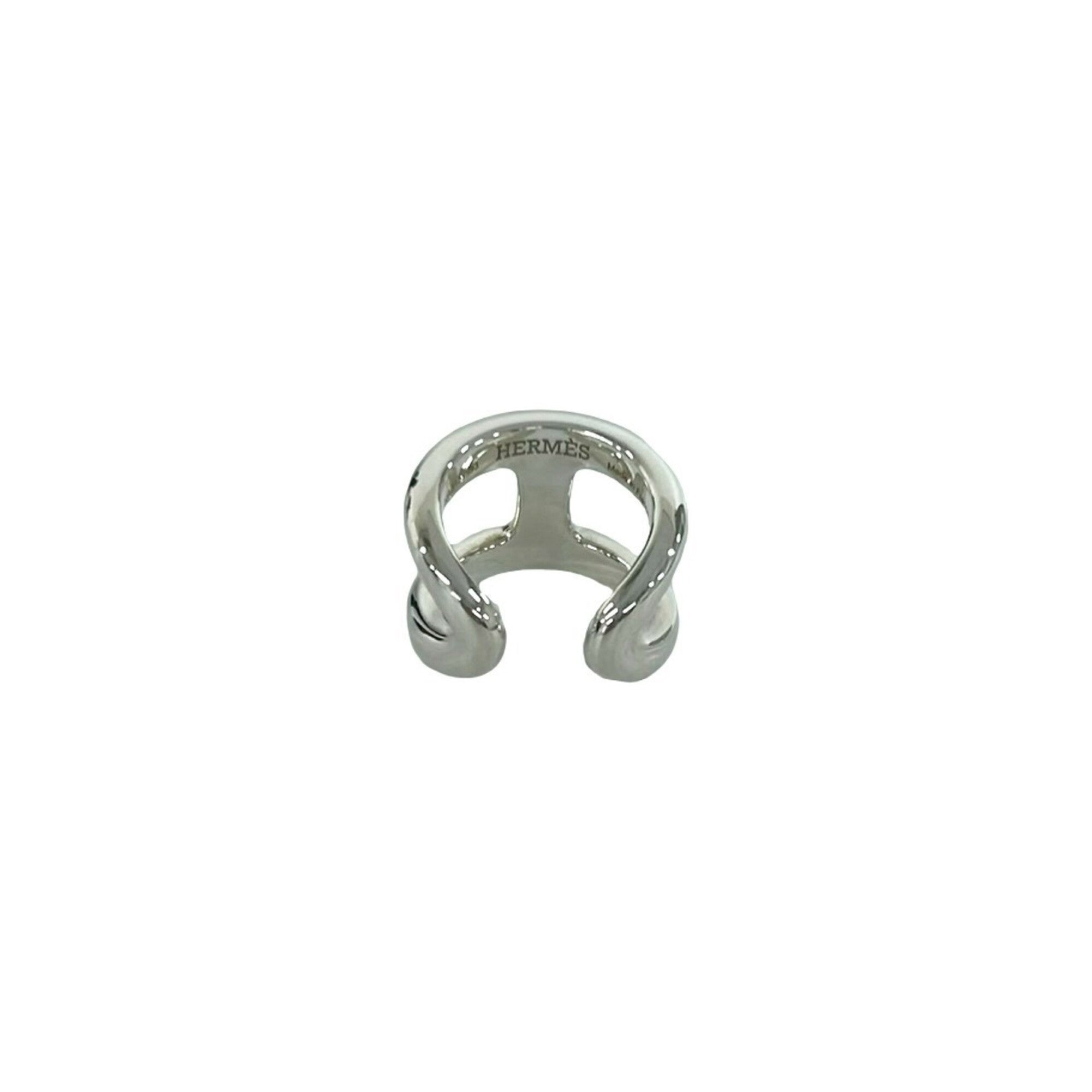 Hermes Silver Silver 925 Band Ring (Pre-Owned)