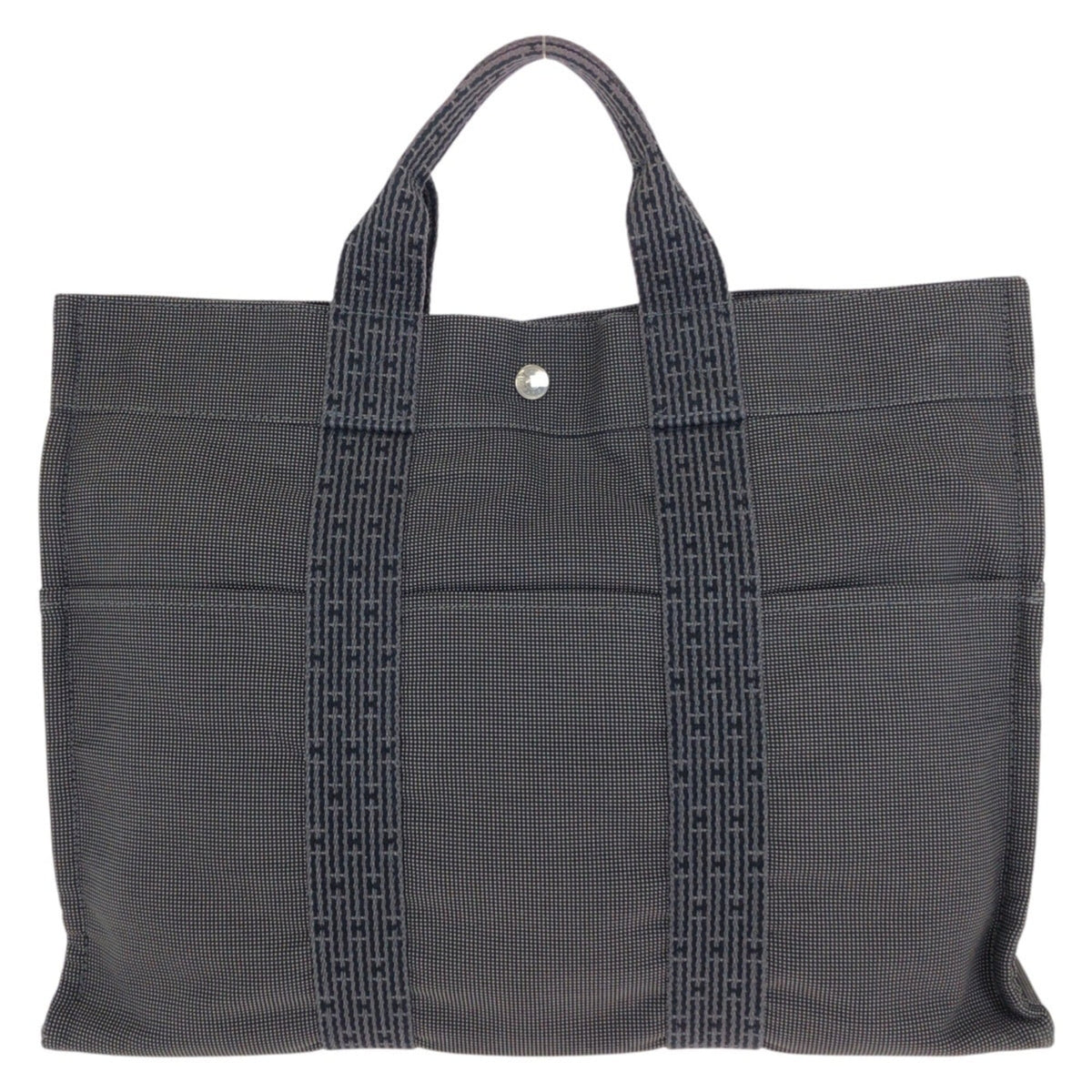Hermes Gray Polyamide Polyester Handbag Tote Bag (Pre-Owned)